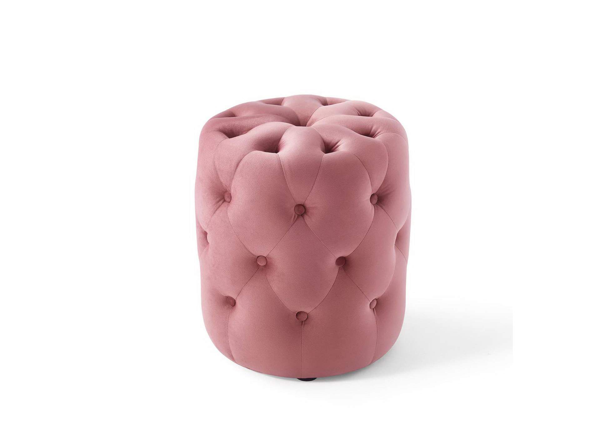 Amour Tufted Button Round Performance Velvet Ottoman image 3