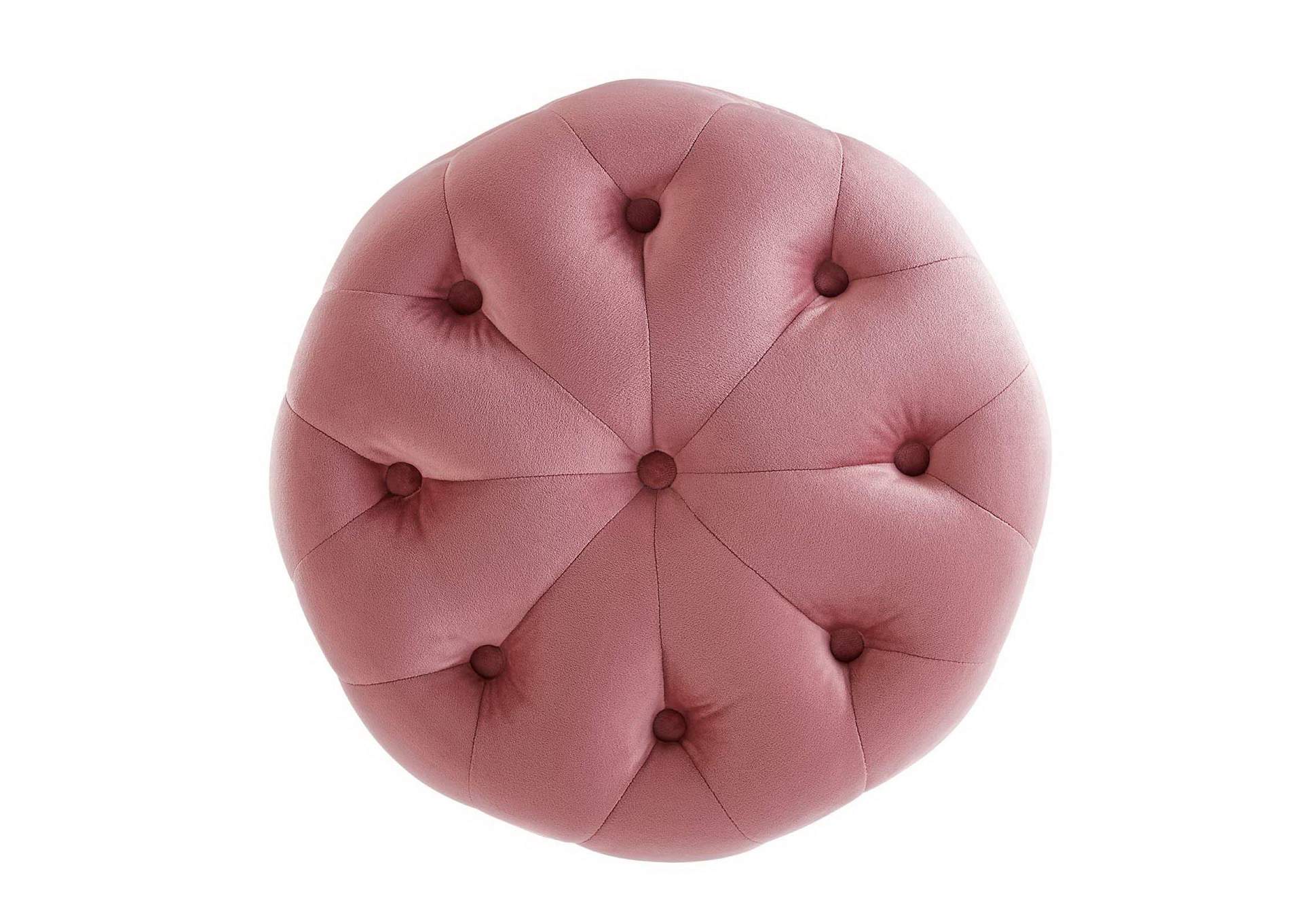 Amour Tufted Button Round Performance Velvet Ottoman image 4