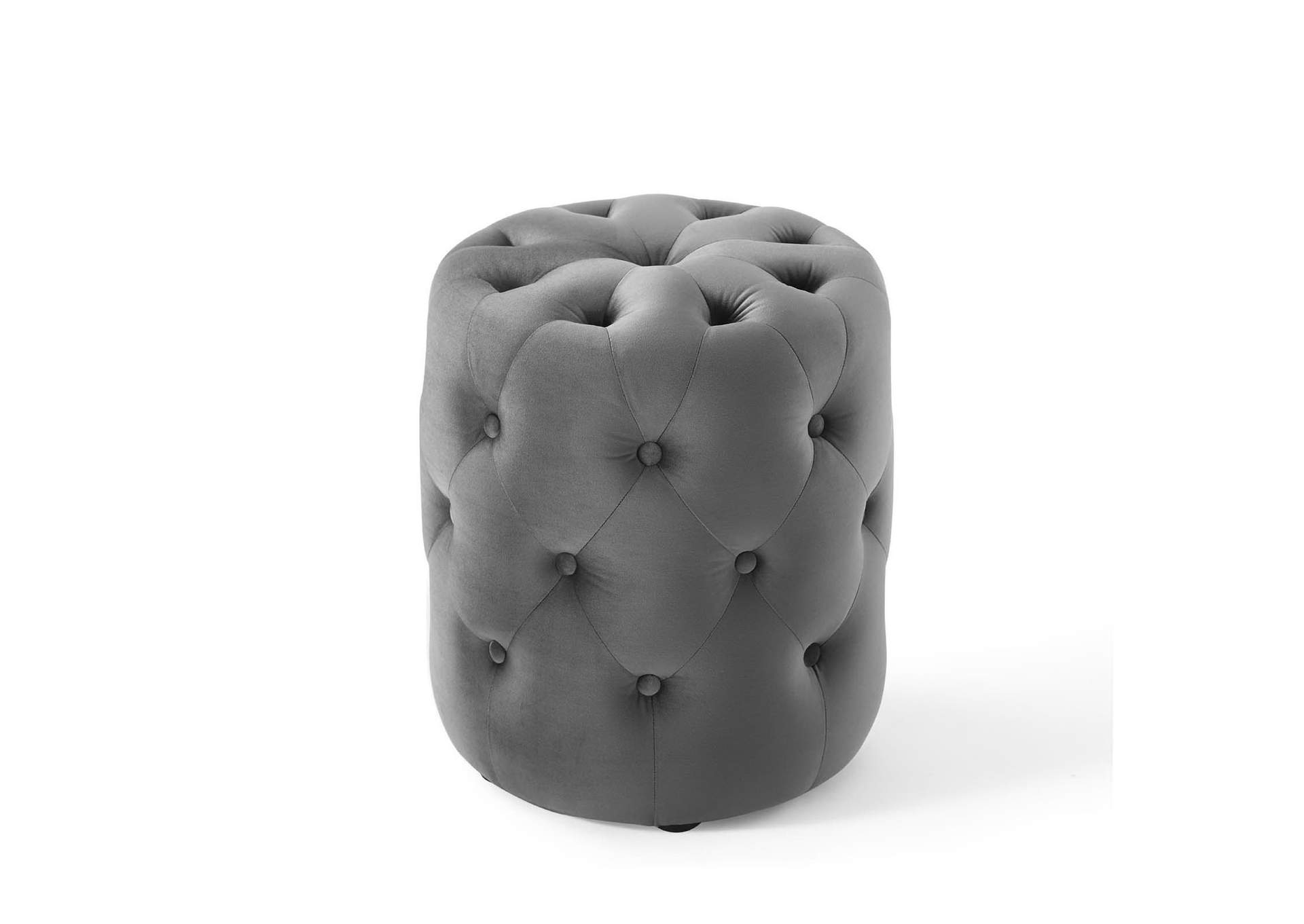 Amour Tufted Button Round Performance Velvet Ottoman image 3