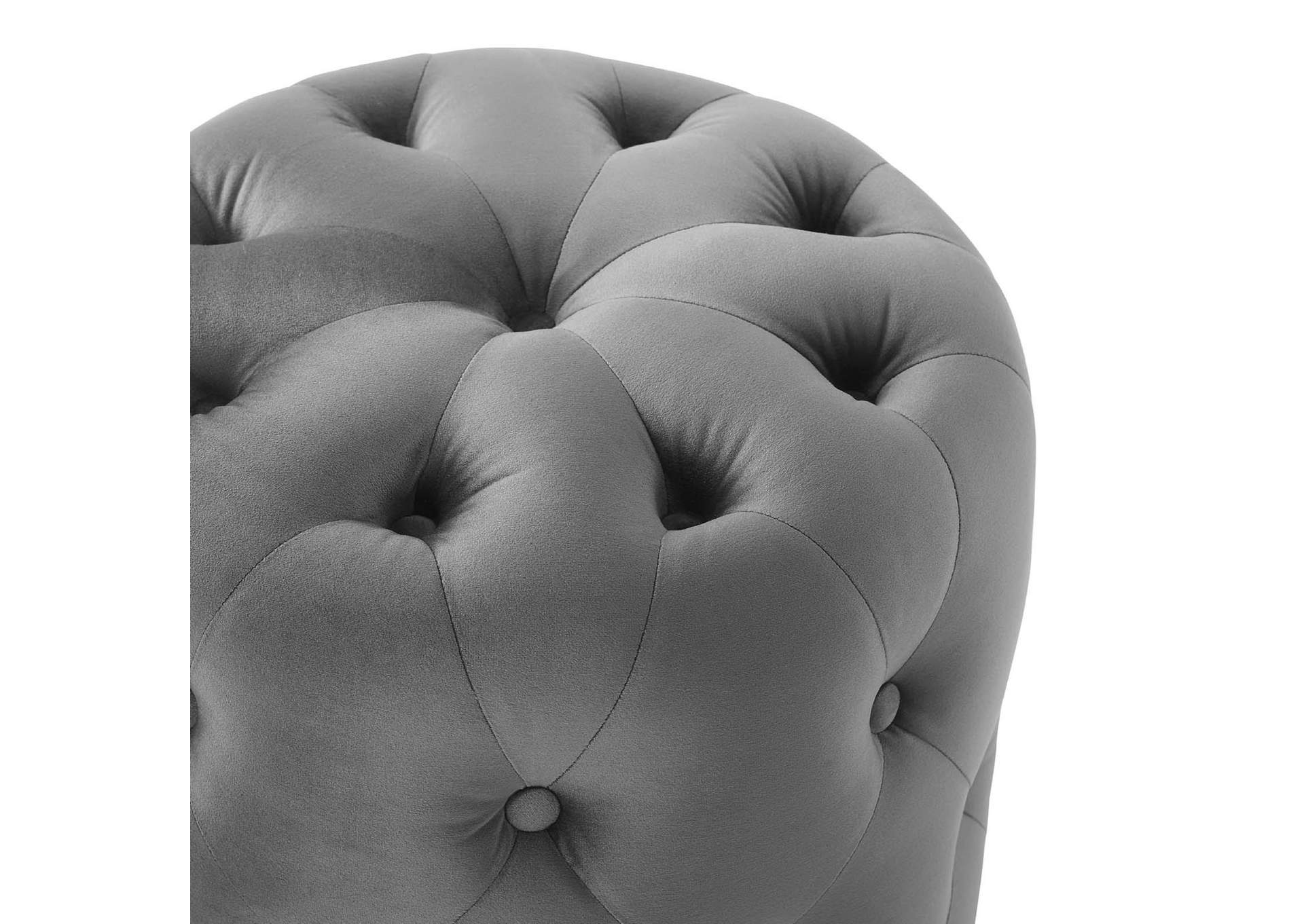 Amour Tufted Button Round Performance Velvet Ottoman image 5