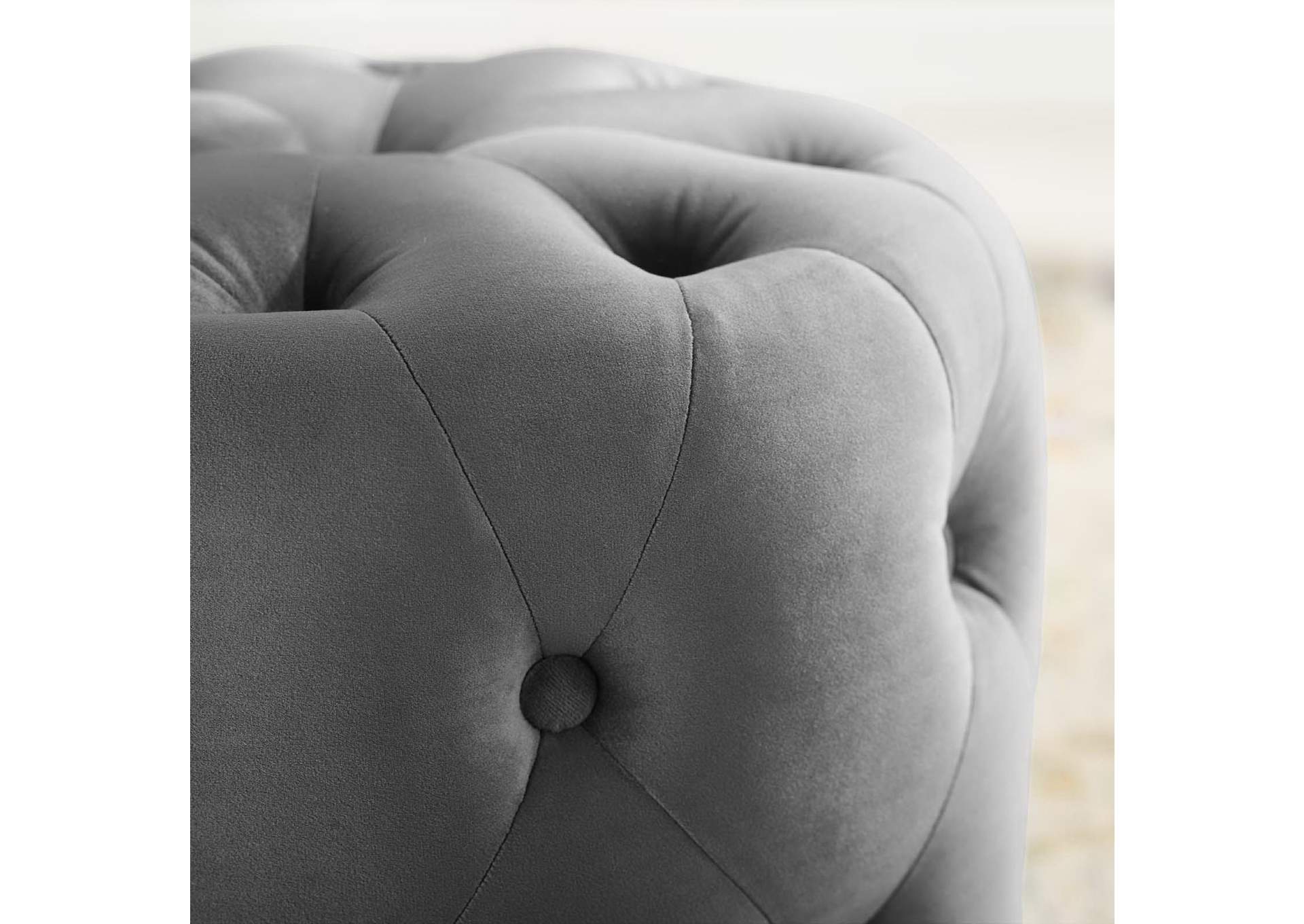 Amour Tufted Button Round Performance Velvet Ottoman image 6