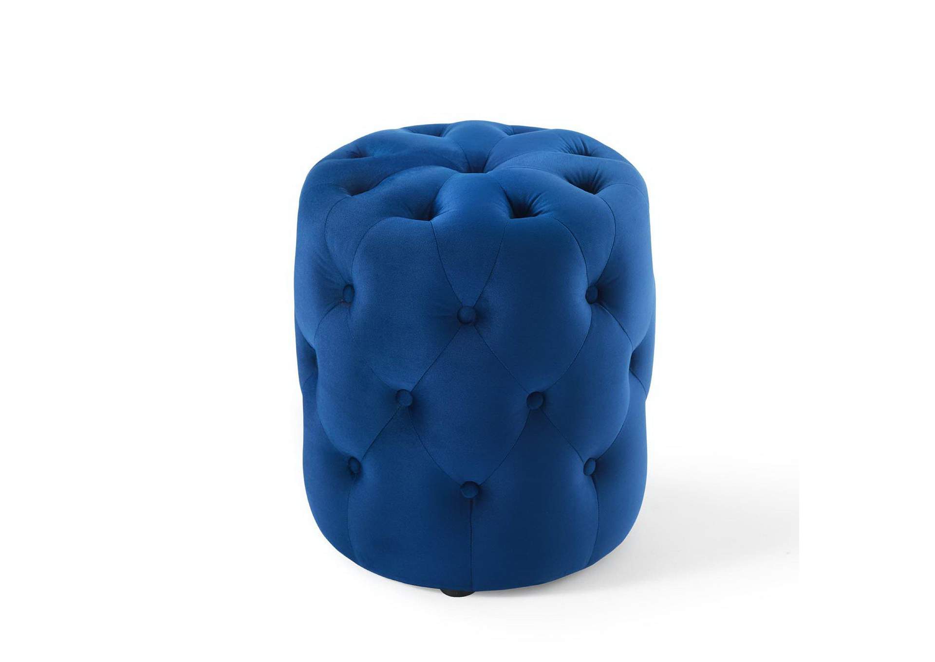 Amour Tufted Button Round Performance Velvet Ottoman image 3