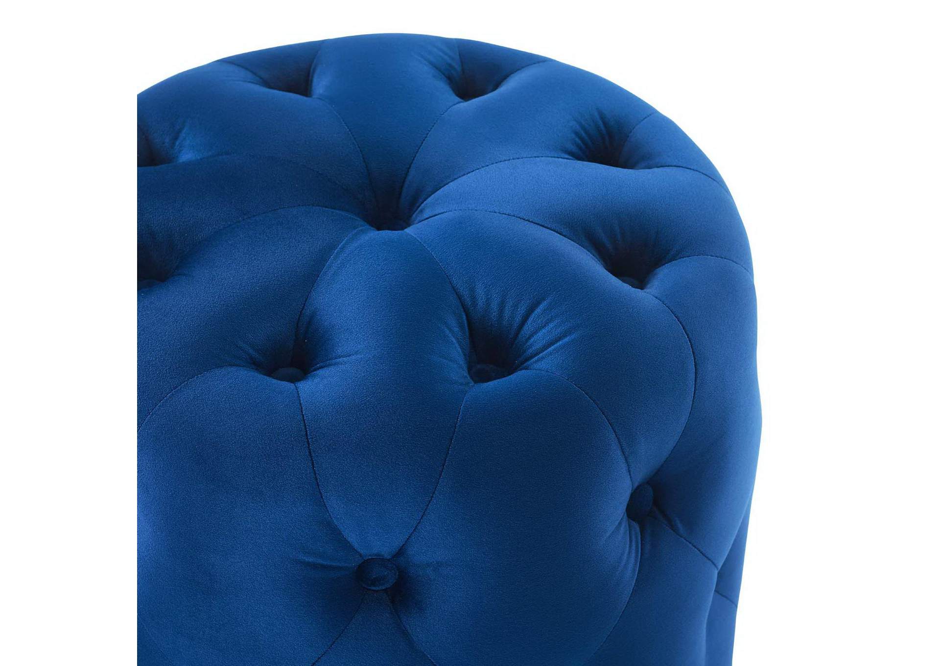 Amour Tufted Button Round Performance Velvet Ottoman image 5