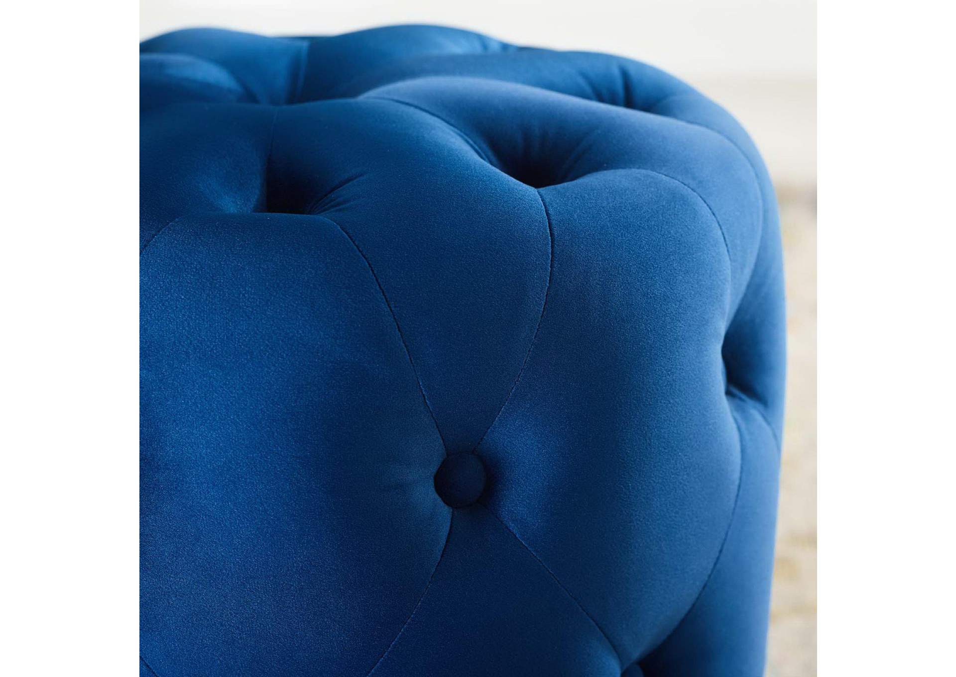 Amour Tufted Button Round Performance Velvet Ottoman image 6