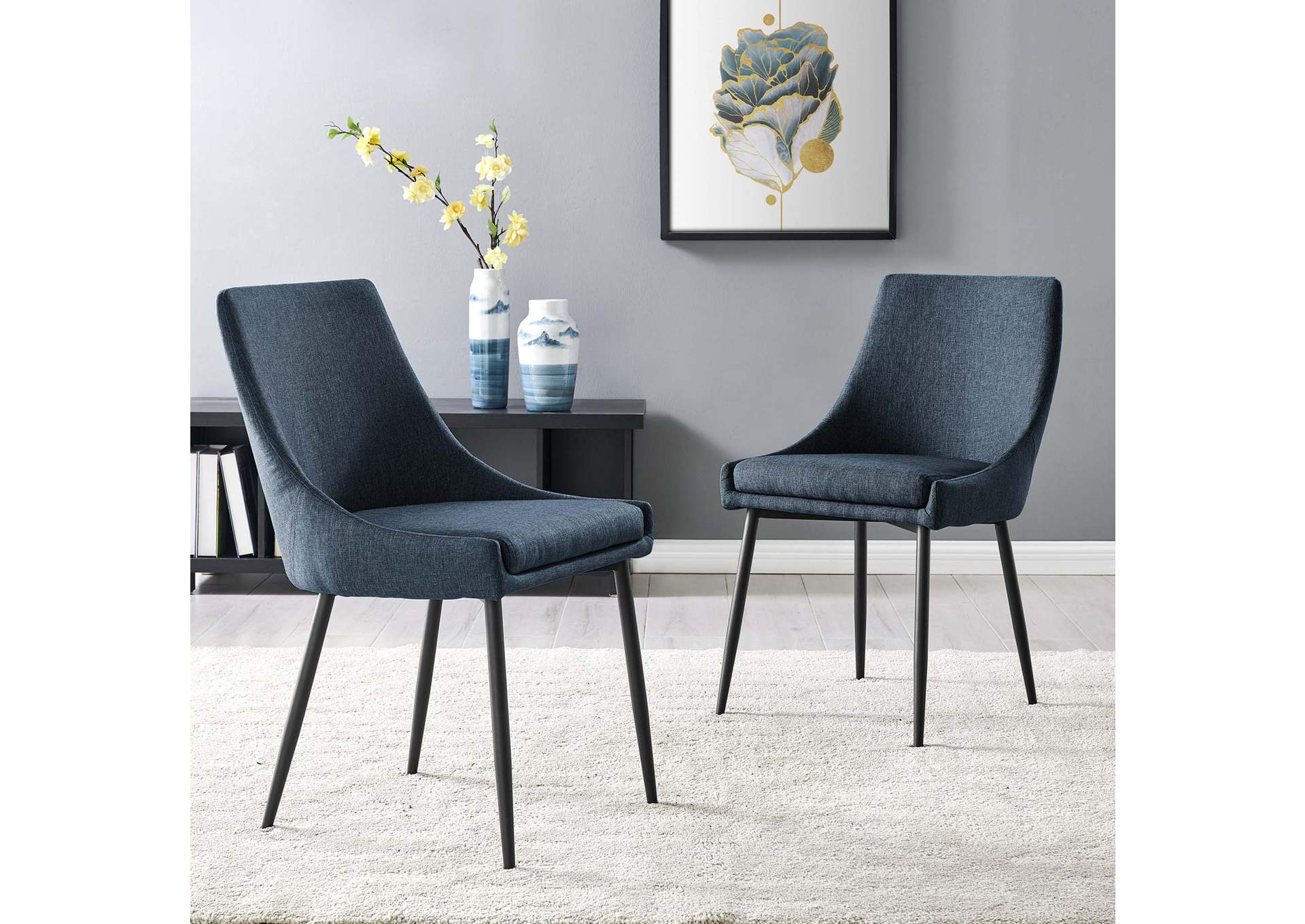 Viscount Upholstered Fabric Dining Chairs - Set Of 2