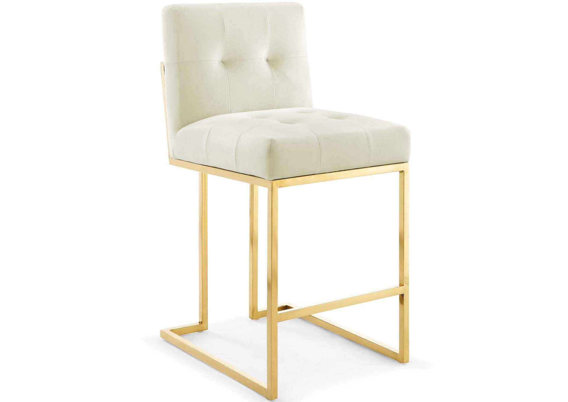 Privy Gold Stainless Steel Performance Velvet Counter Stool By Modway image 1