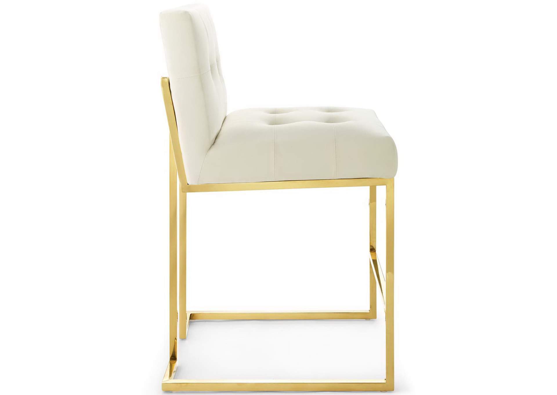Privy Gold Stainless Steel Performance Velvet Counter Stool image 3
