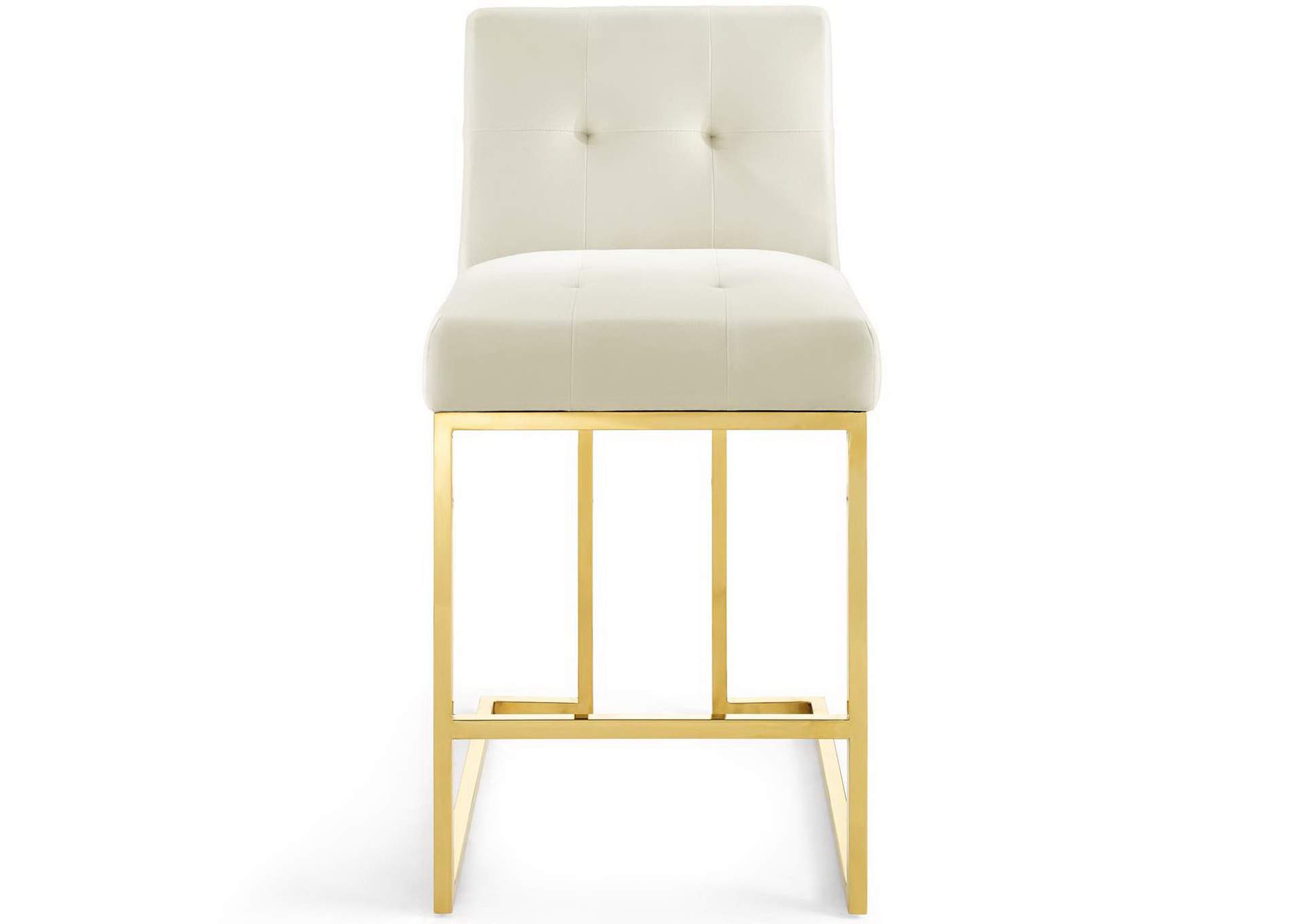 Privy Gold Stainless Steel Performance Velvet Counter Stool image 5