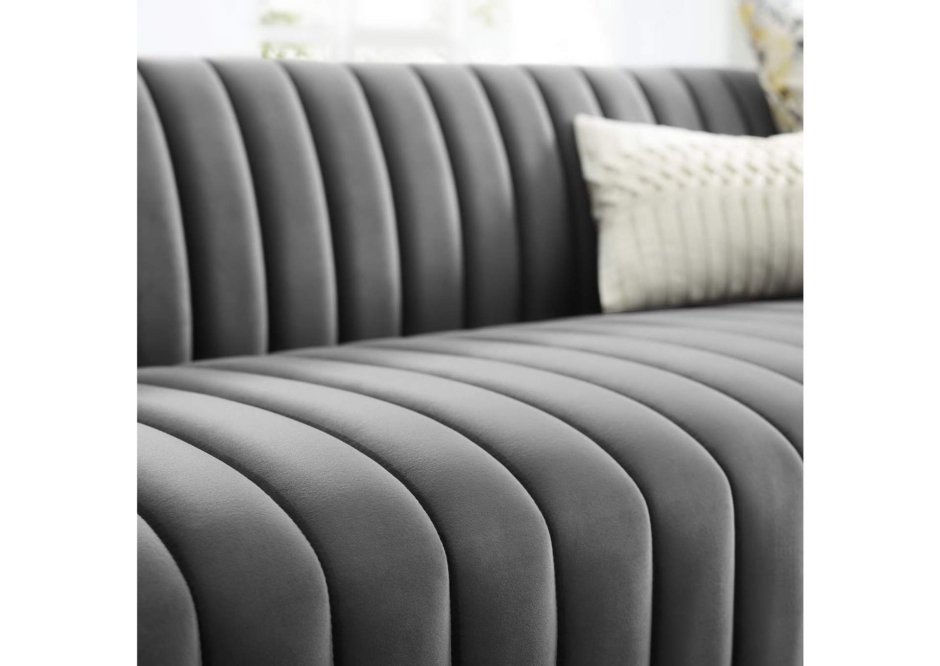 Conjure Channel Tufted Velvet Sofa image 8
