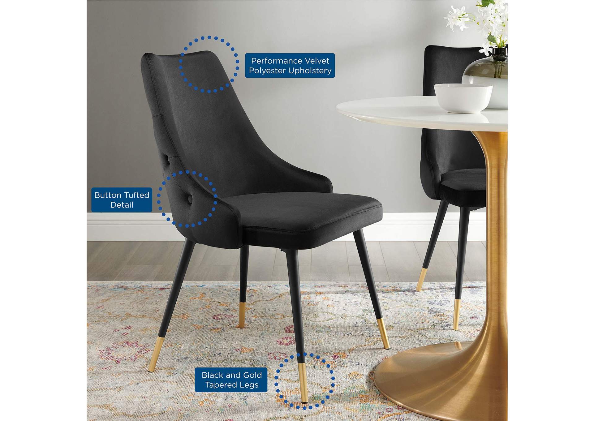 Adorn Tufted Performance Velvet Dining Side Chair image 8