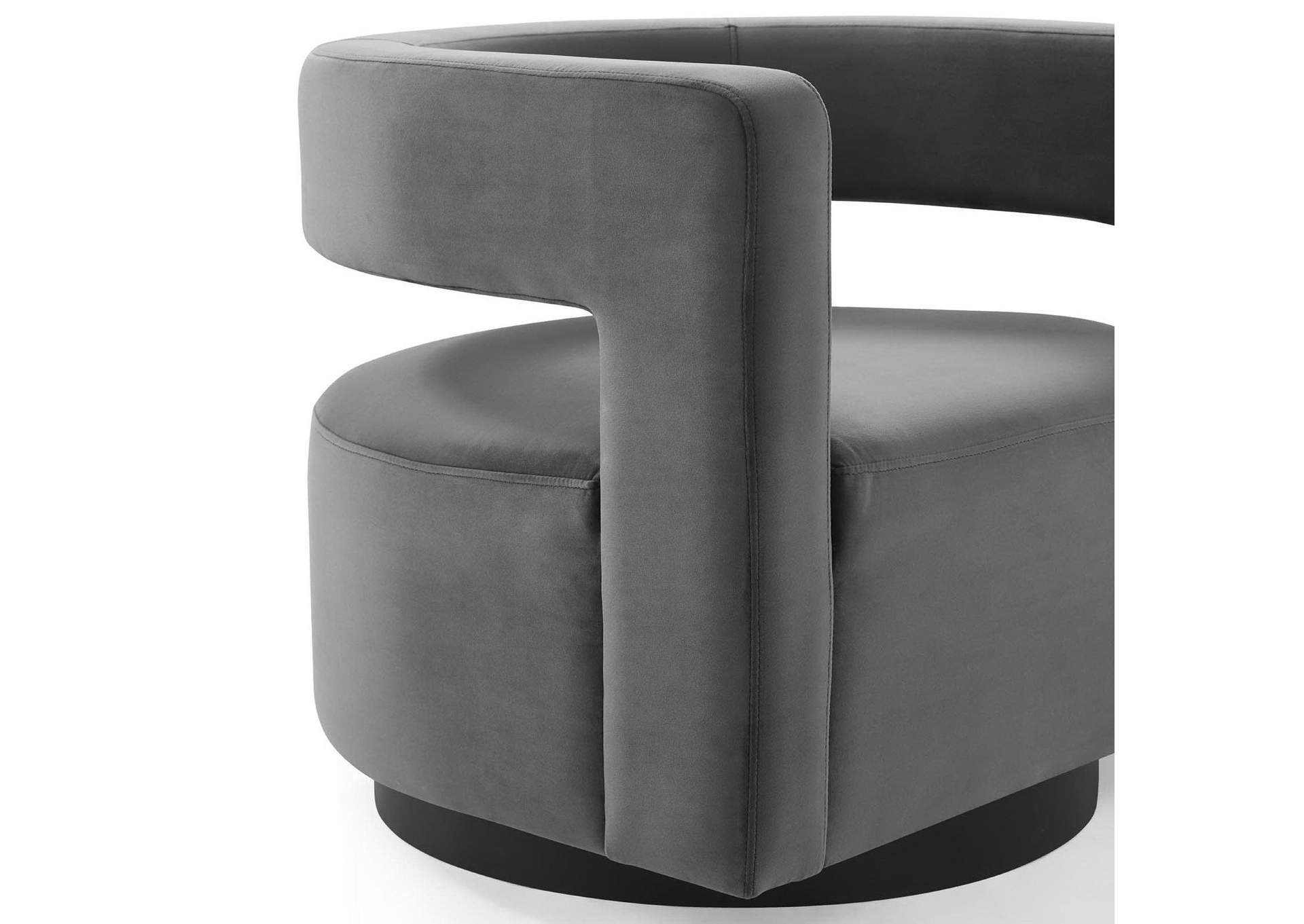 Spin Cutaway Performance Velvet Swivel Armchair image 7