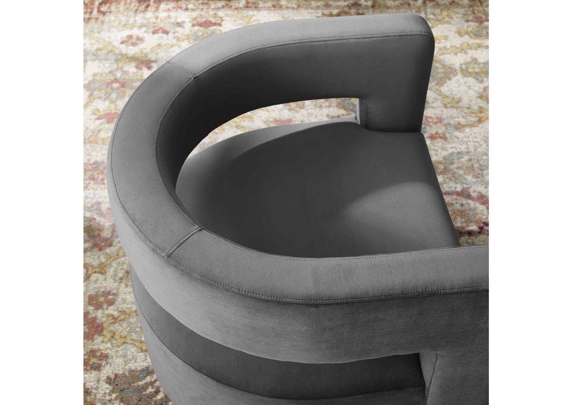 Spin Cutaway Performance Velvet Swivel Armchair image 8