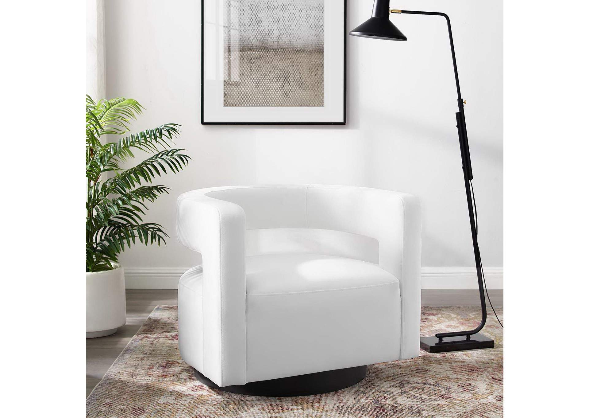 Spin Cutaway Performance Velvet Swivel Armchair By Modway image 8