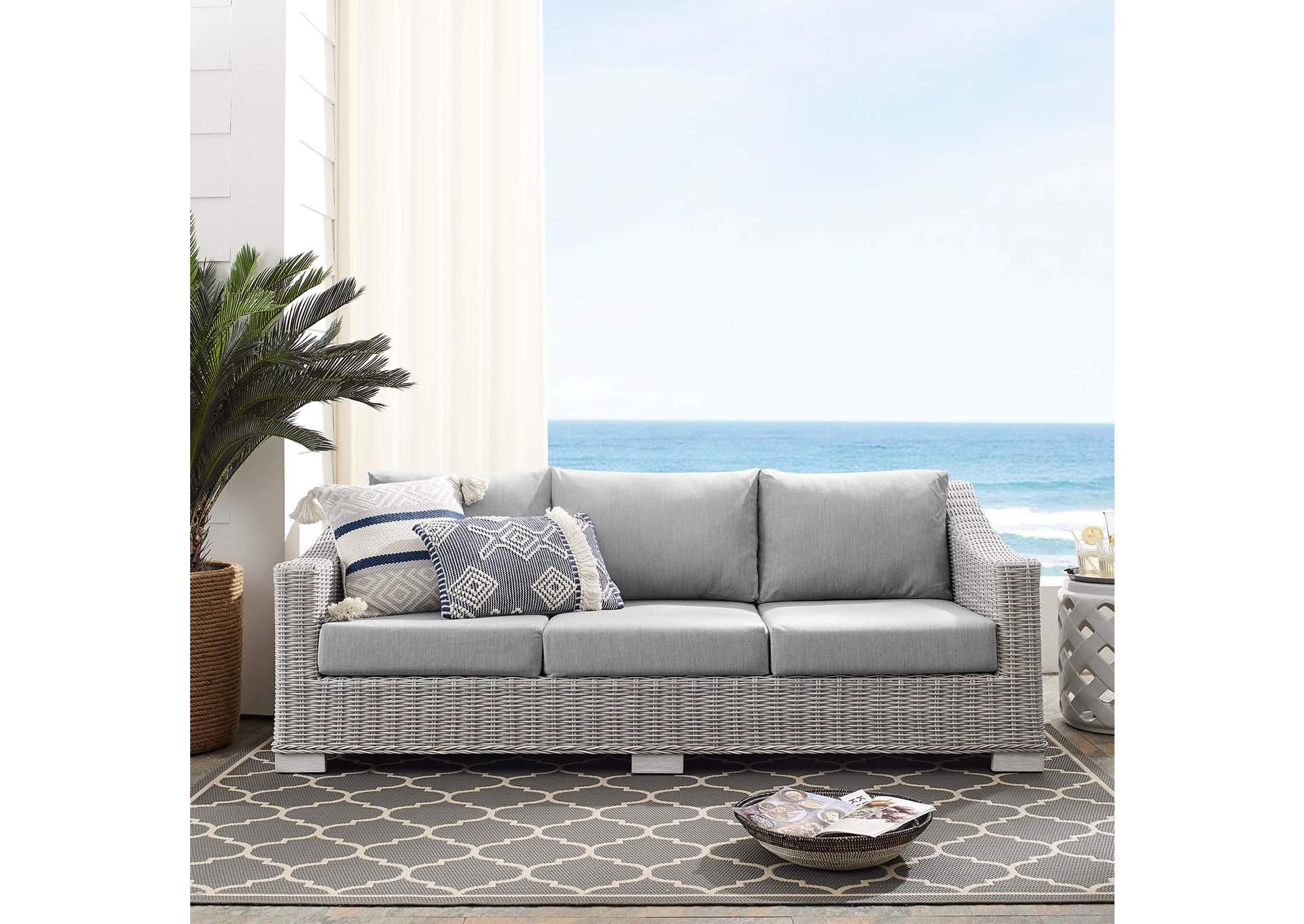 Conway Sunbrella® Outdoor Patio Wicker Rattan Sofa By Modway
