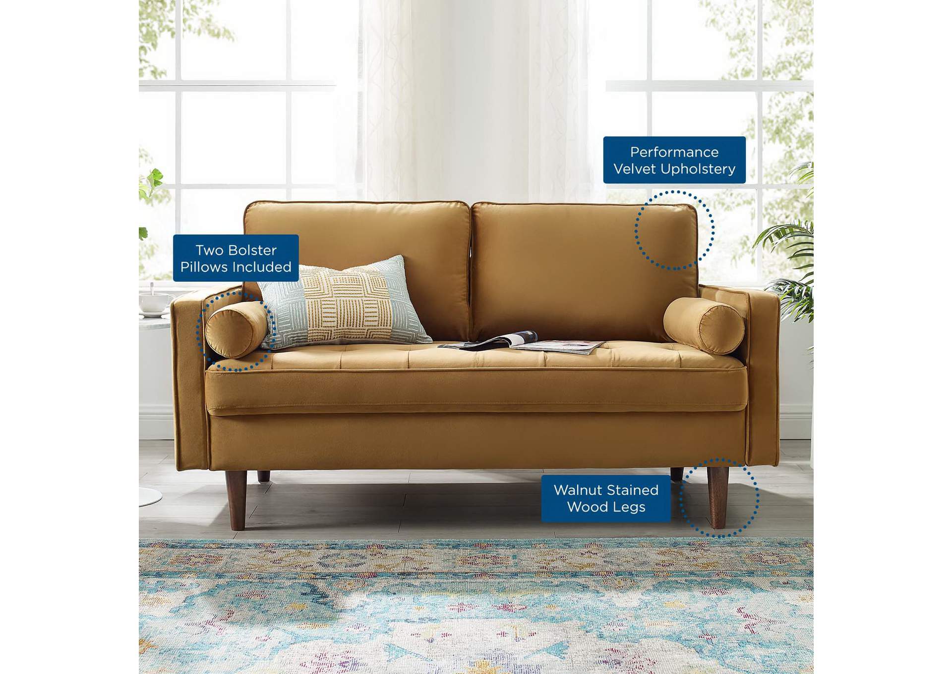Valour Performance Velvet Loveseat image 10