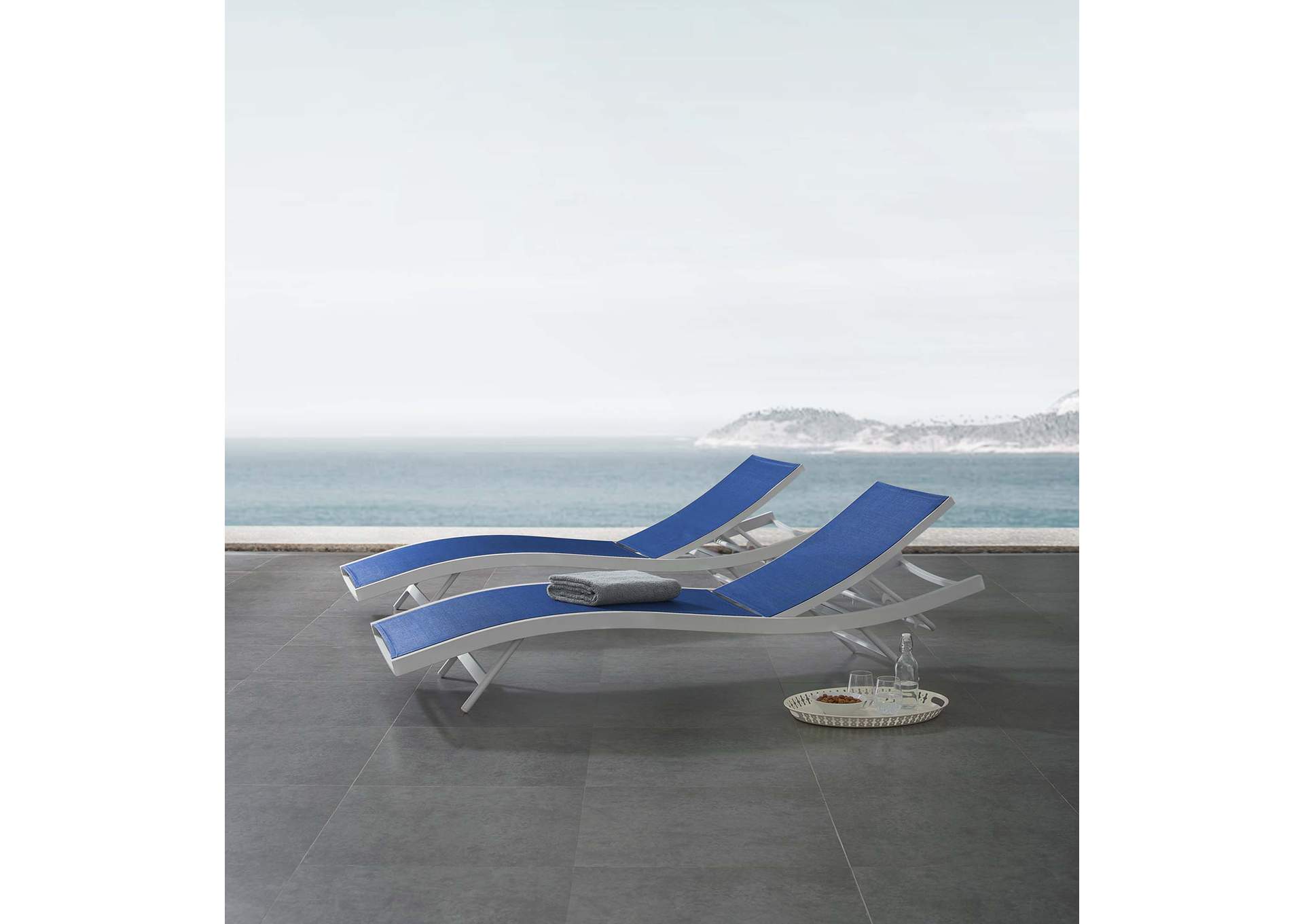 Glimpse Outdoor Patio Mesh Chaise Lounge Set Of 2
