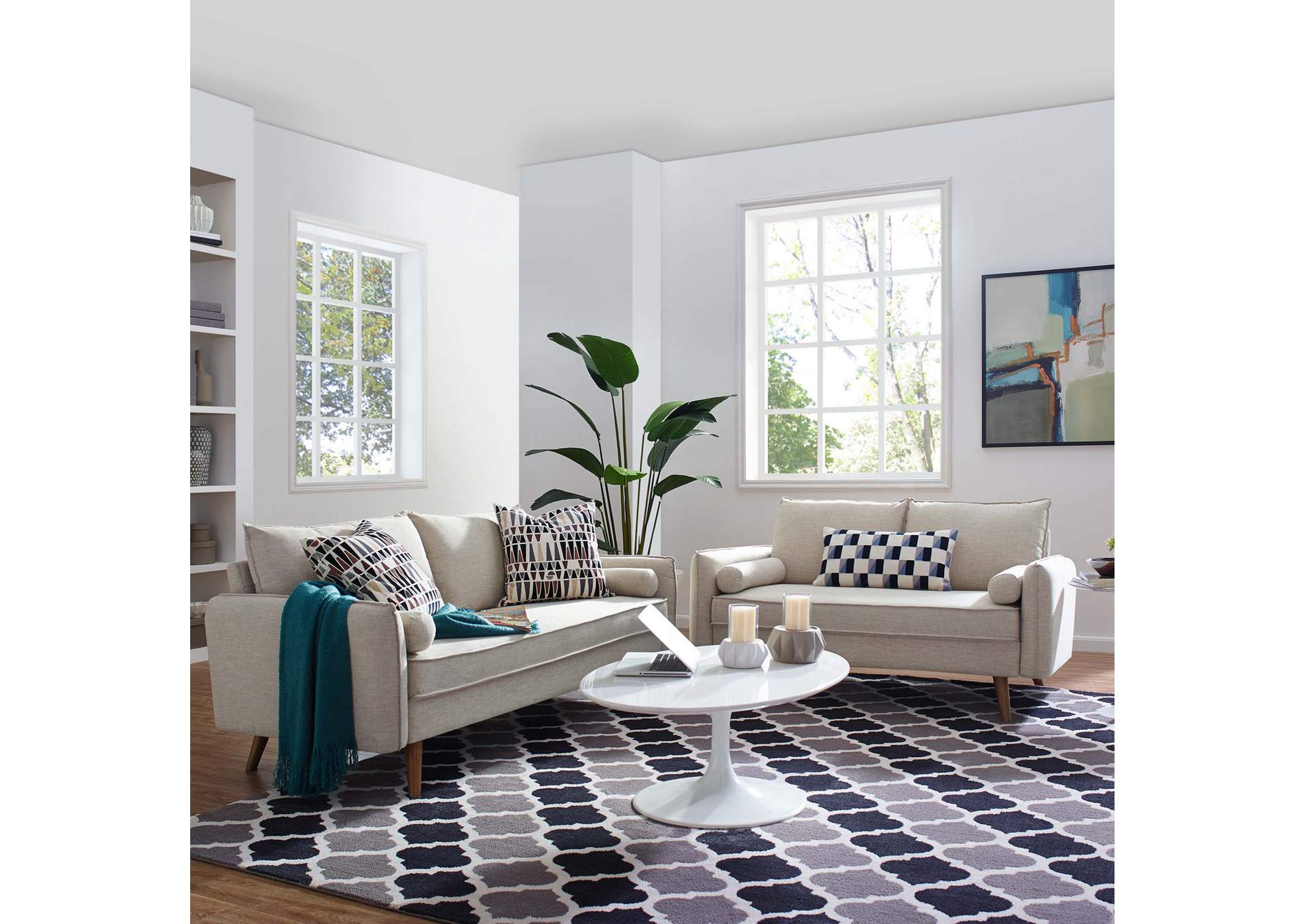 Revive Upholstered Fabric Sofa And Loveseat Set