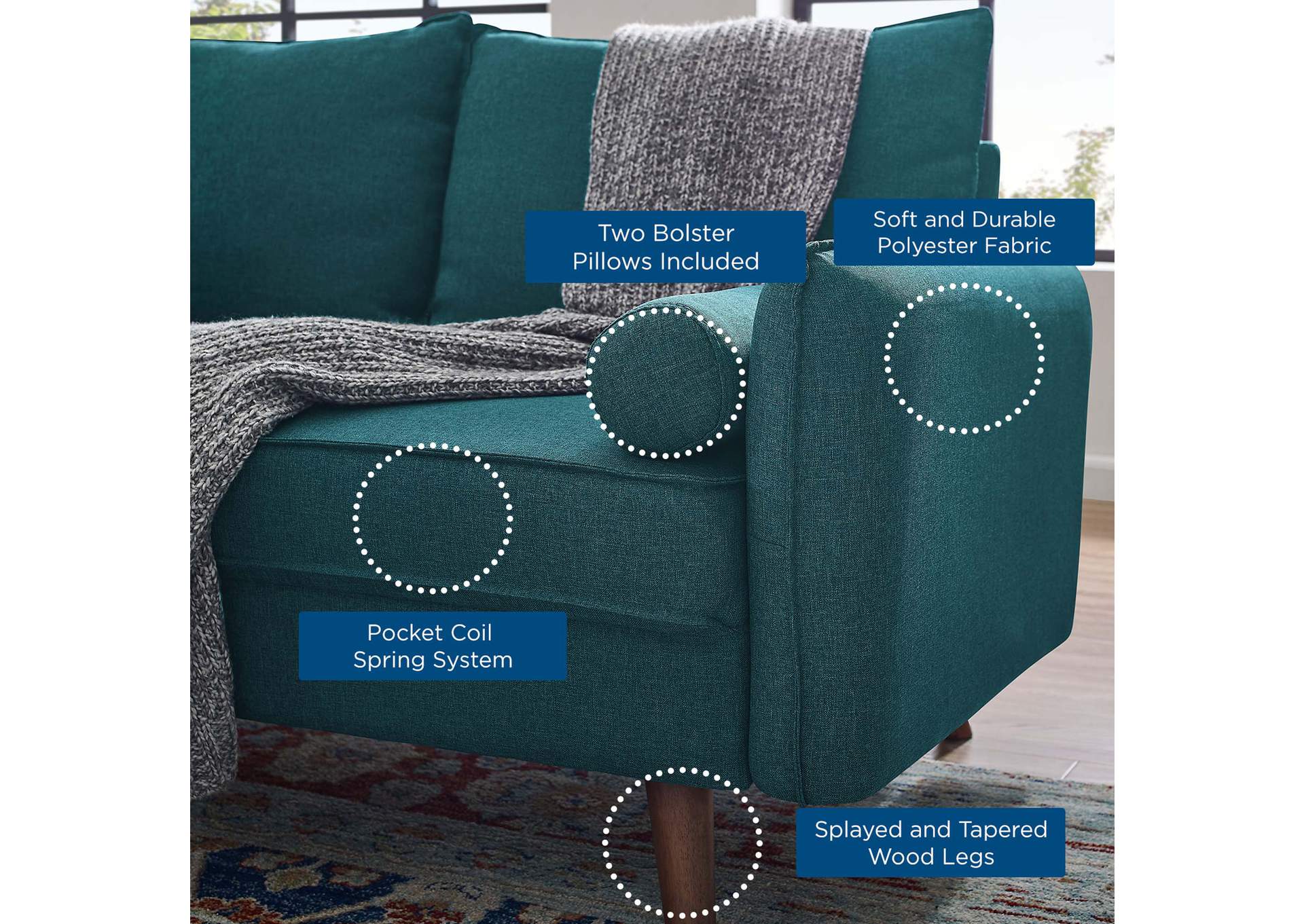 Revive Upholstered Fabric Sofa And Loveseat Set