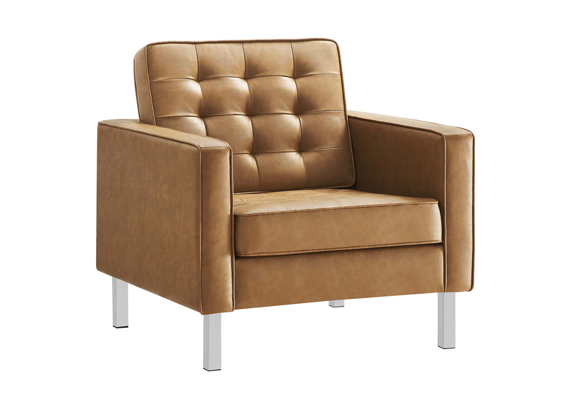 Loft Tufted Vegan Leather 3-Piece Furniture Set