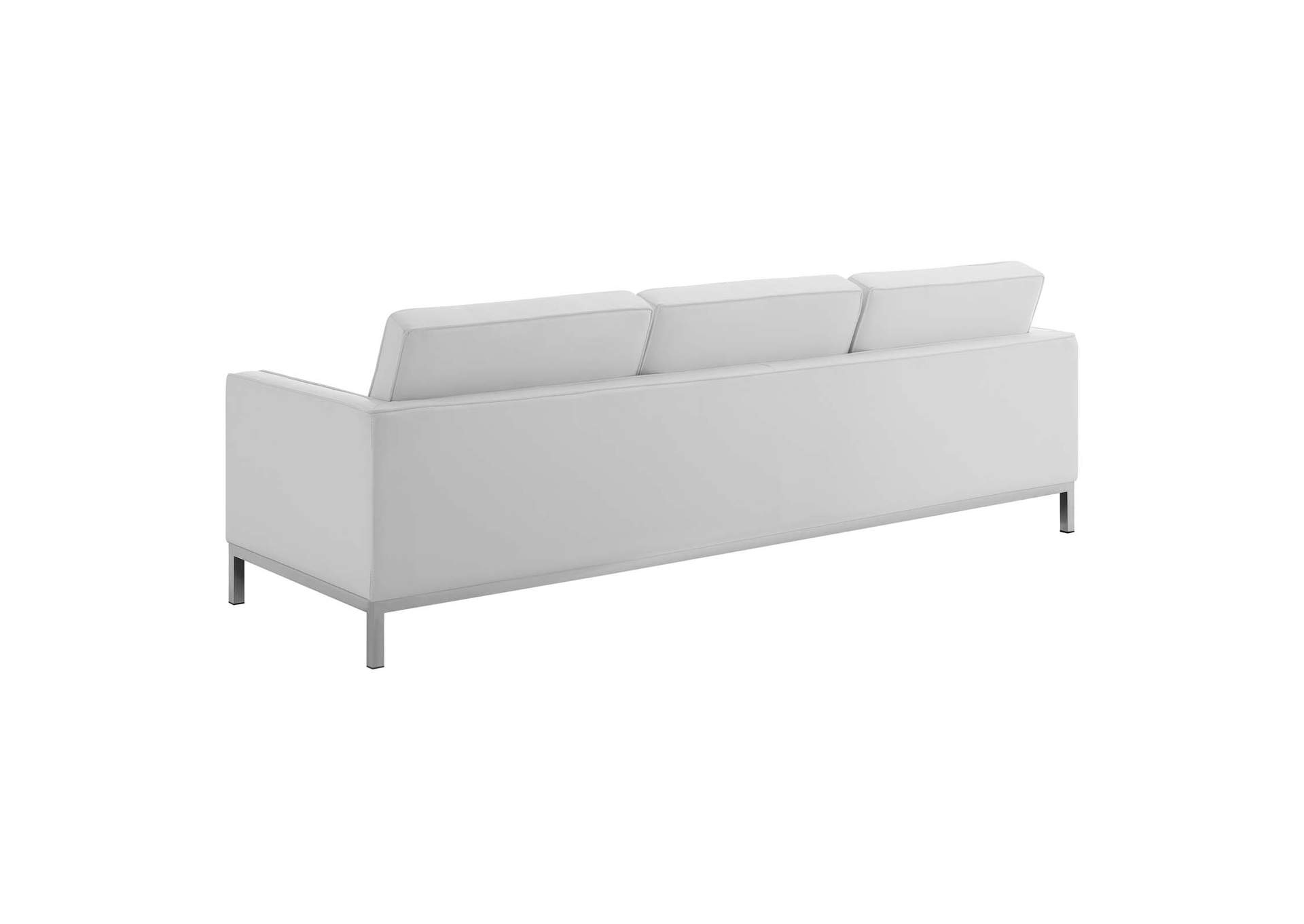 Loft Tufted Upholstered Faux Leather 3 Piece Set