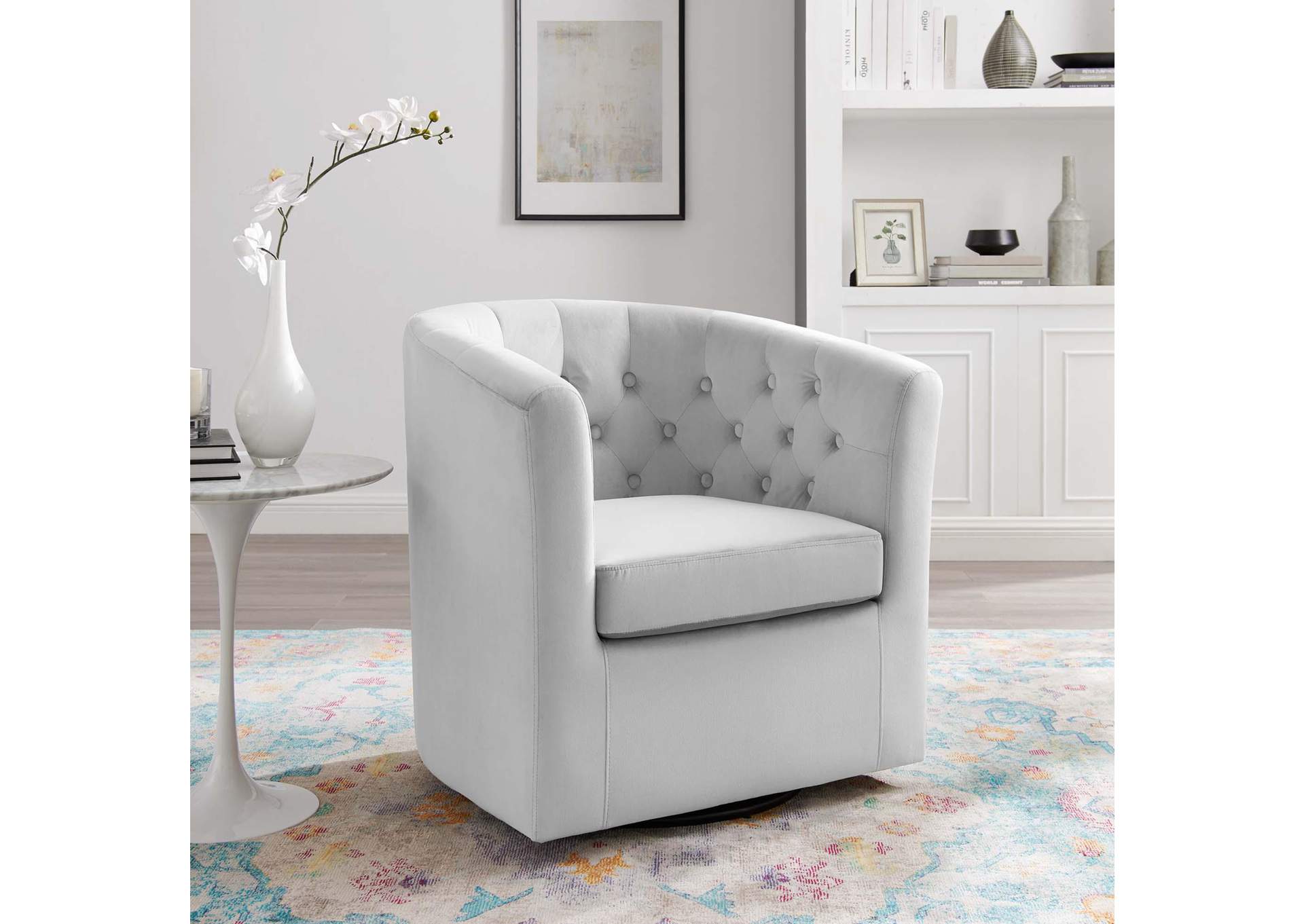 Prospect Tufted Performance Velvet Swivel Armchair image 9