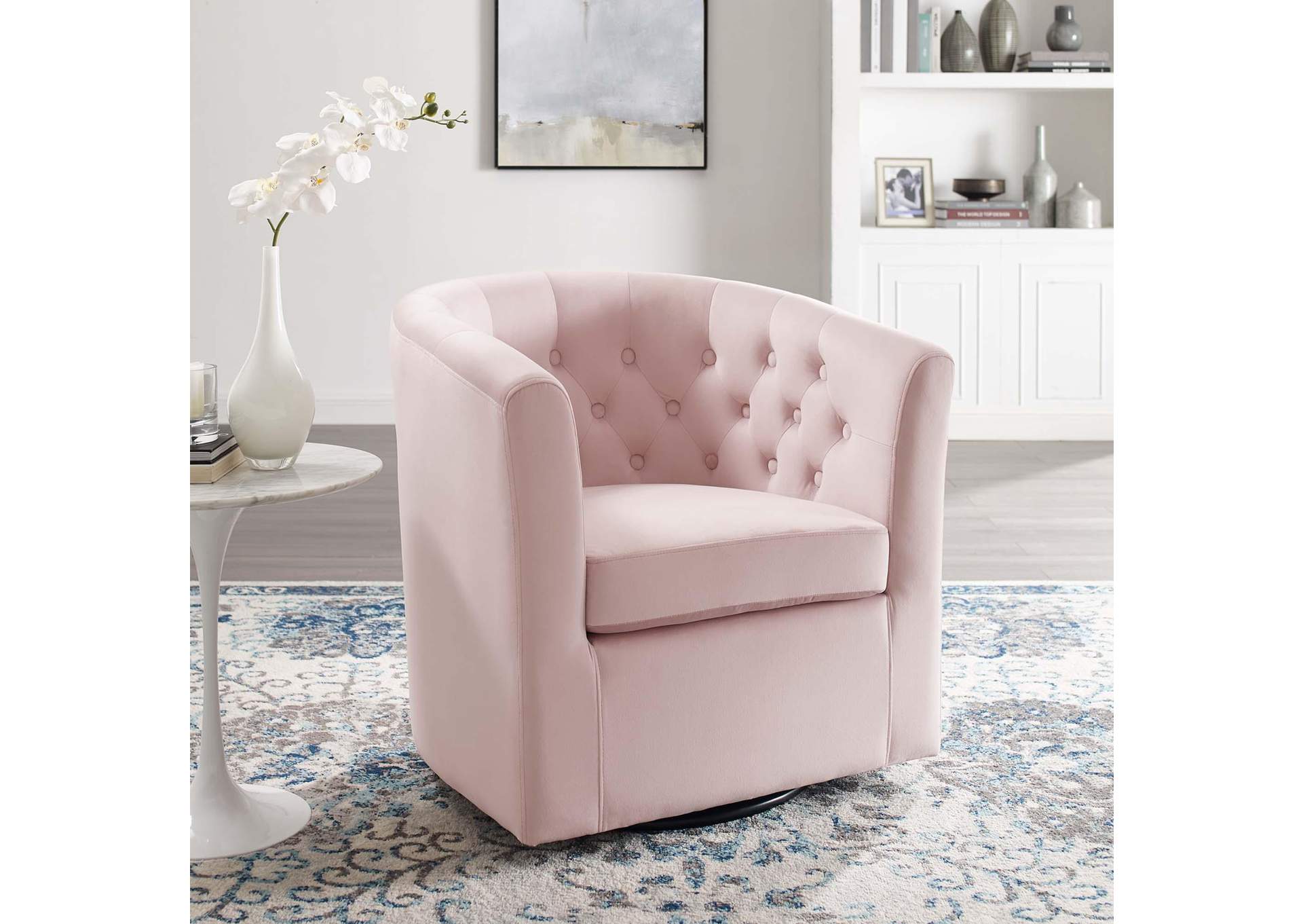 Prospect Tufted Performance Velvet Swivel Armchair image 9