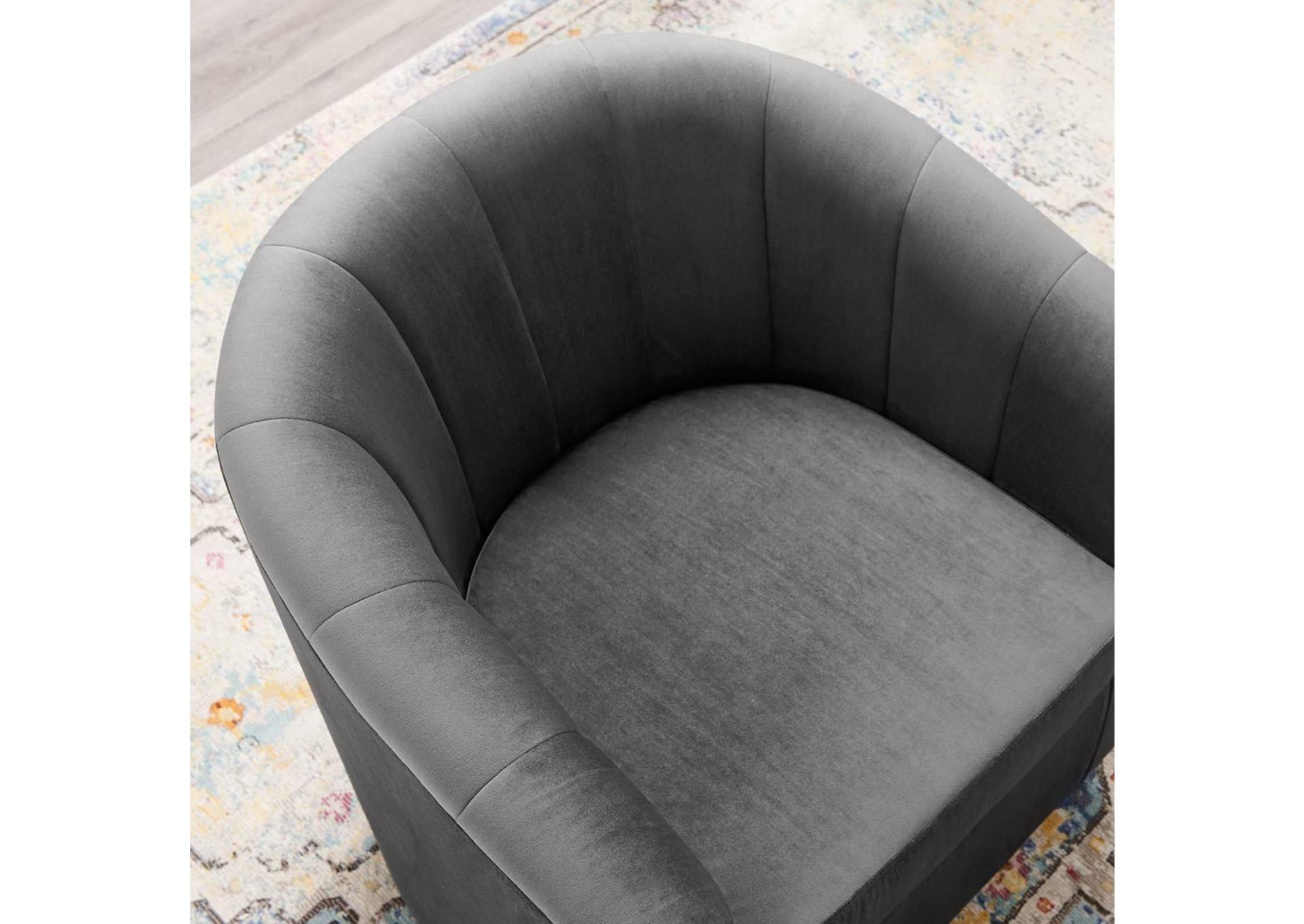 Prospect Performance Velvet Swivel Armchair image 7
