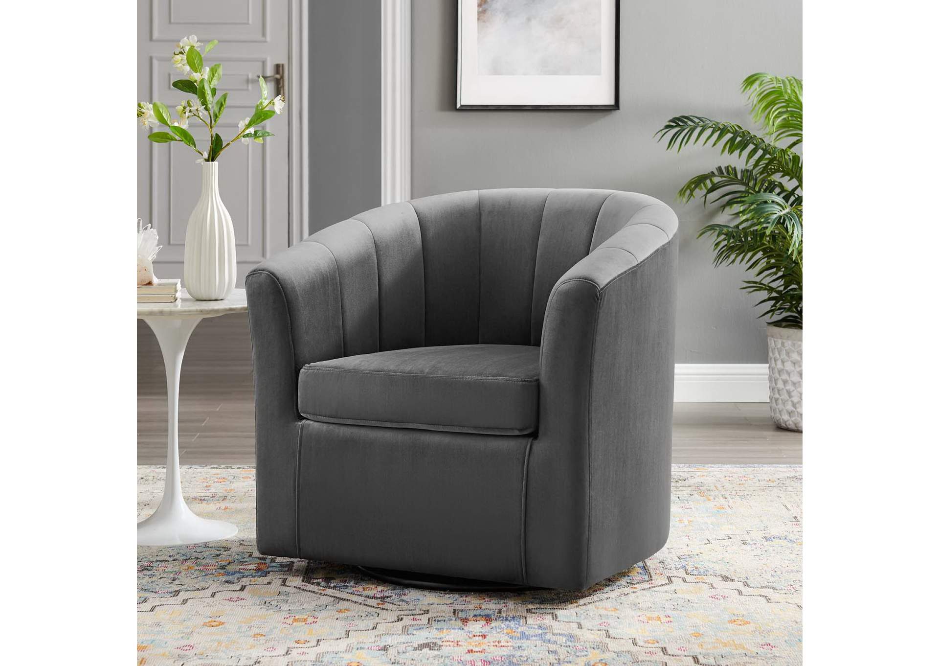 Prospect Performance Velvet Swivel Armchair image 9