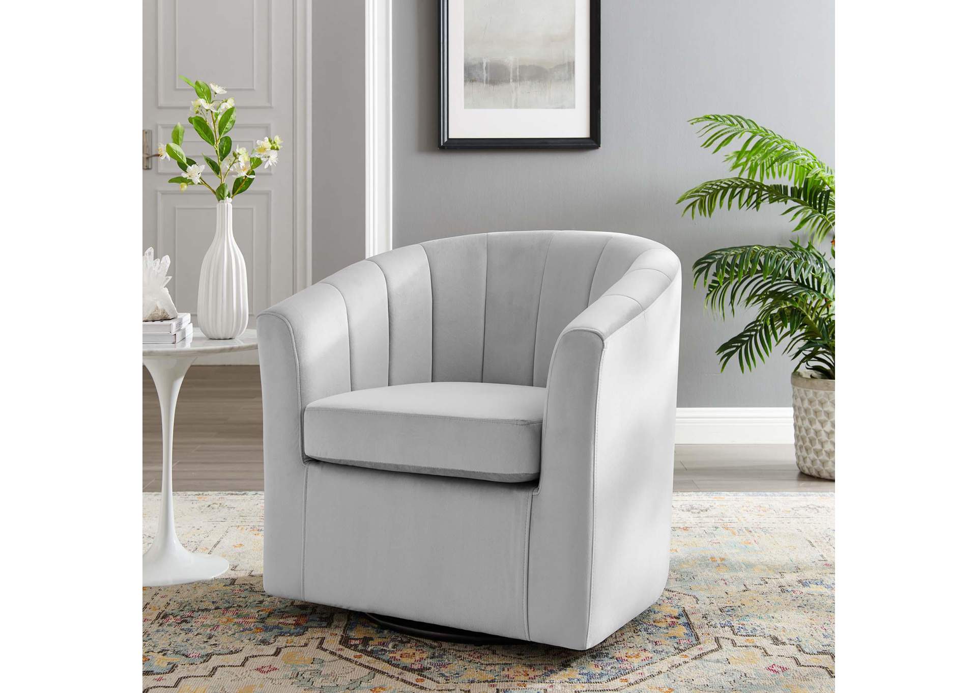Prospect Performance Velvet Swivel Armchair image 9