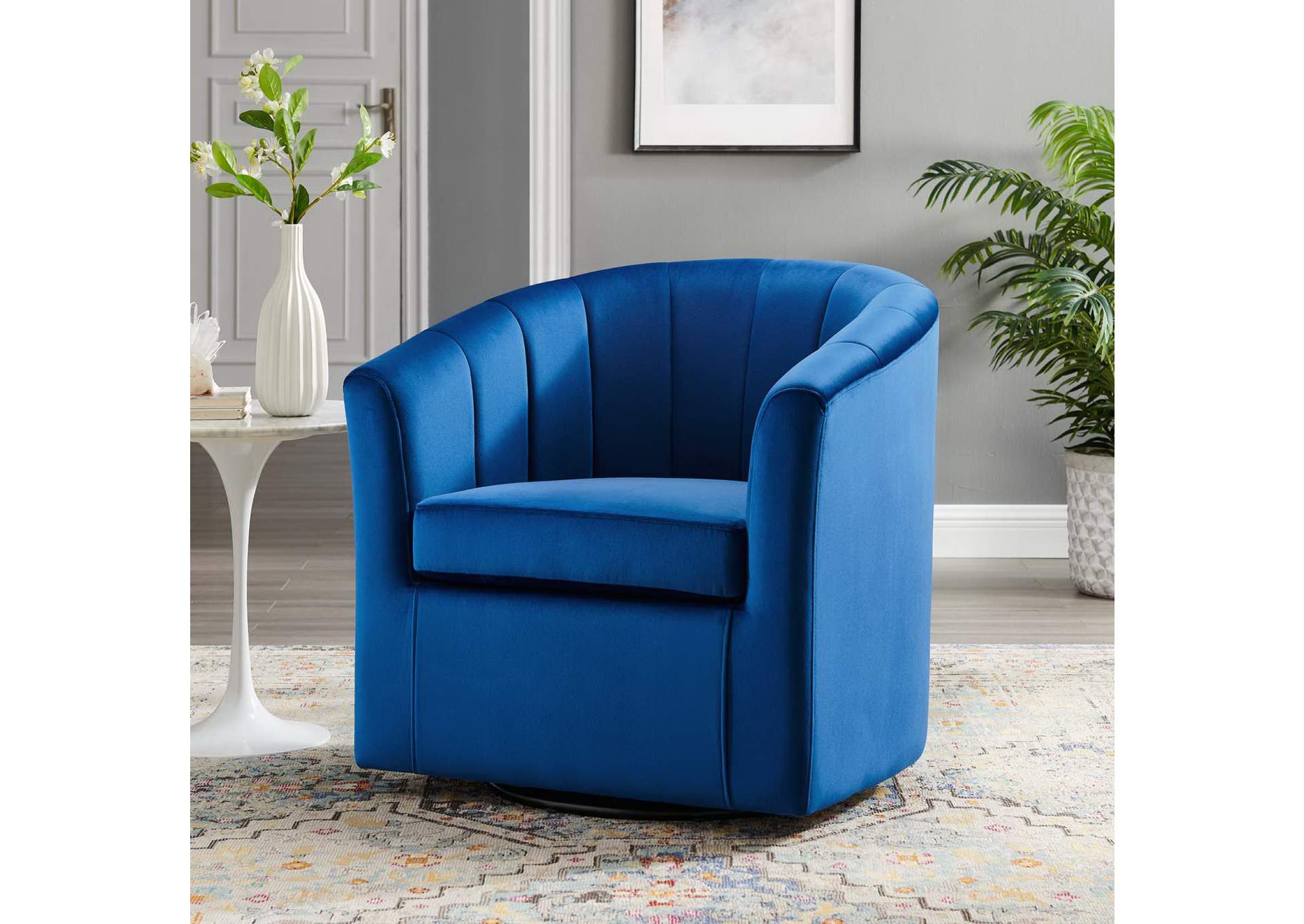 Prospect Performance Velvet Swivel Armchair image 9