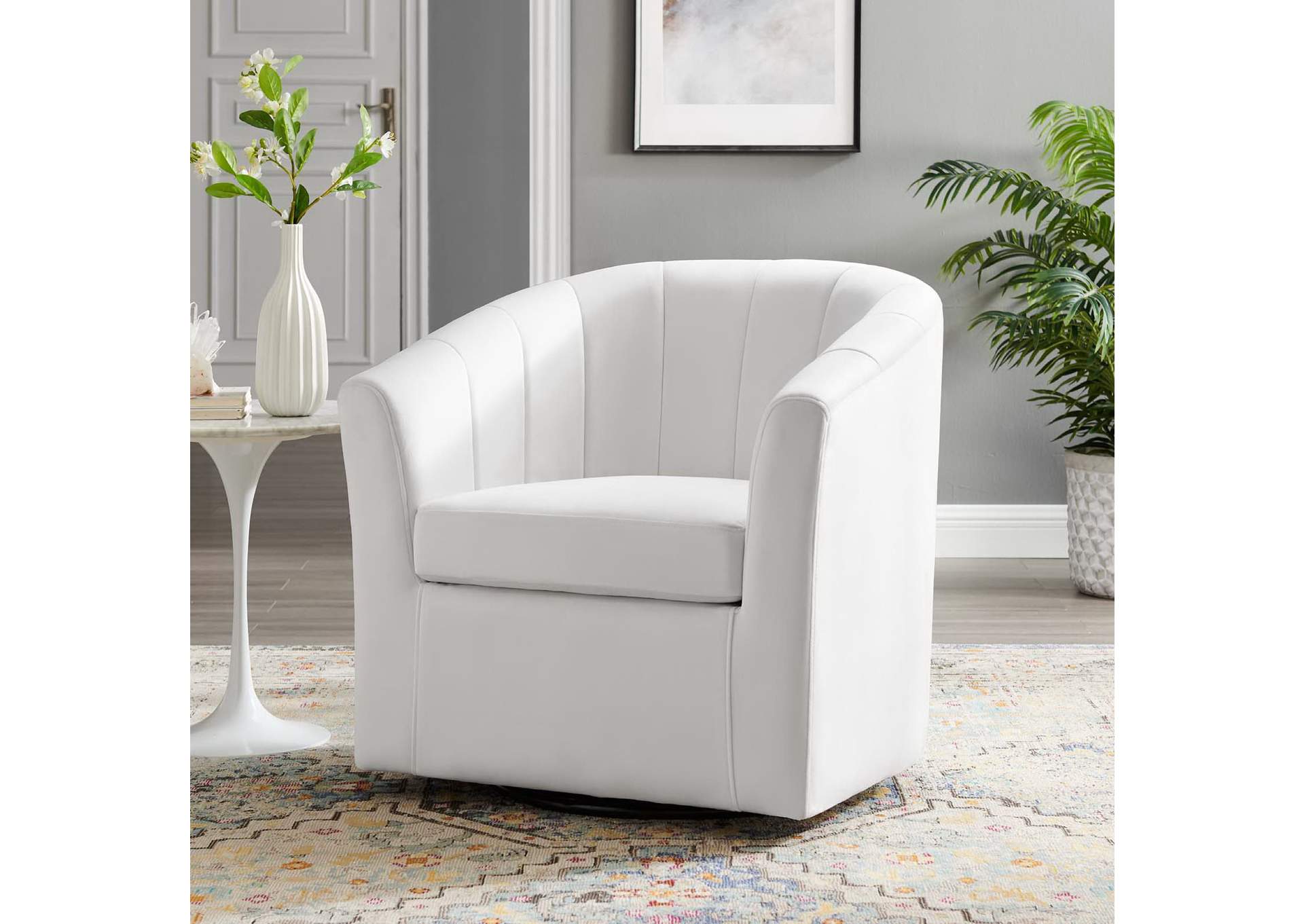 Prospect Performance Velvet Swivel Armchair image 9