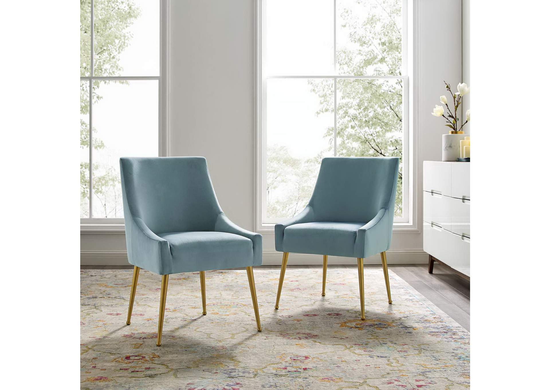 Discern Upholstered Performance Velvet Dining Chair Set Of 2 image 5