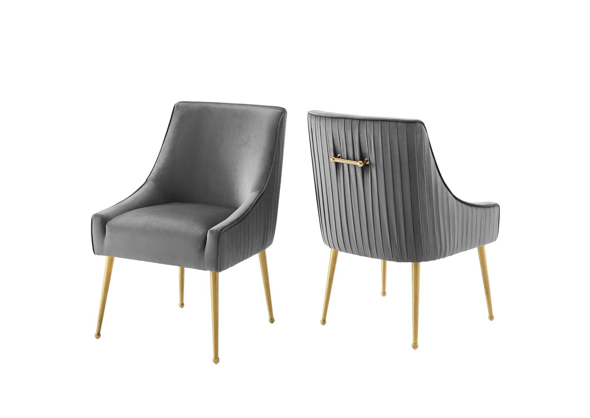 Discern Pleated Back Upholstered Performance Velvet Dining Chair Set Of 2 By Modway image 1