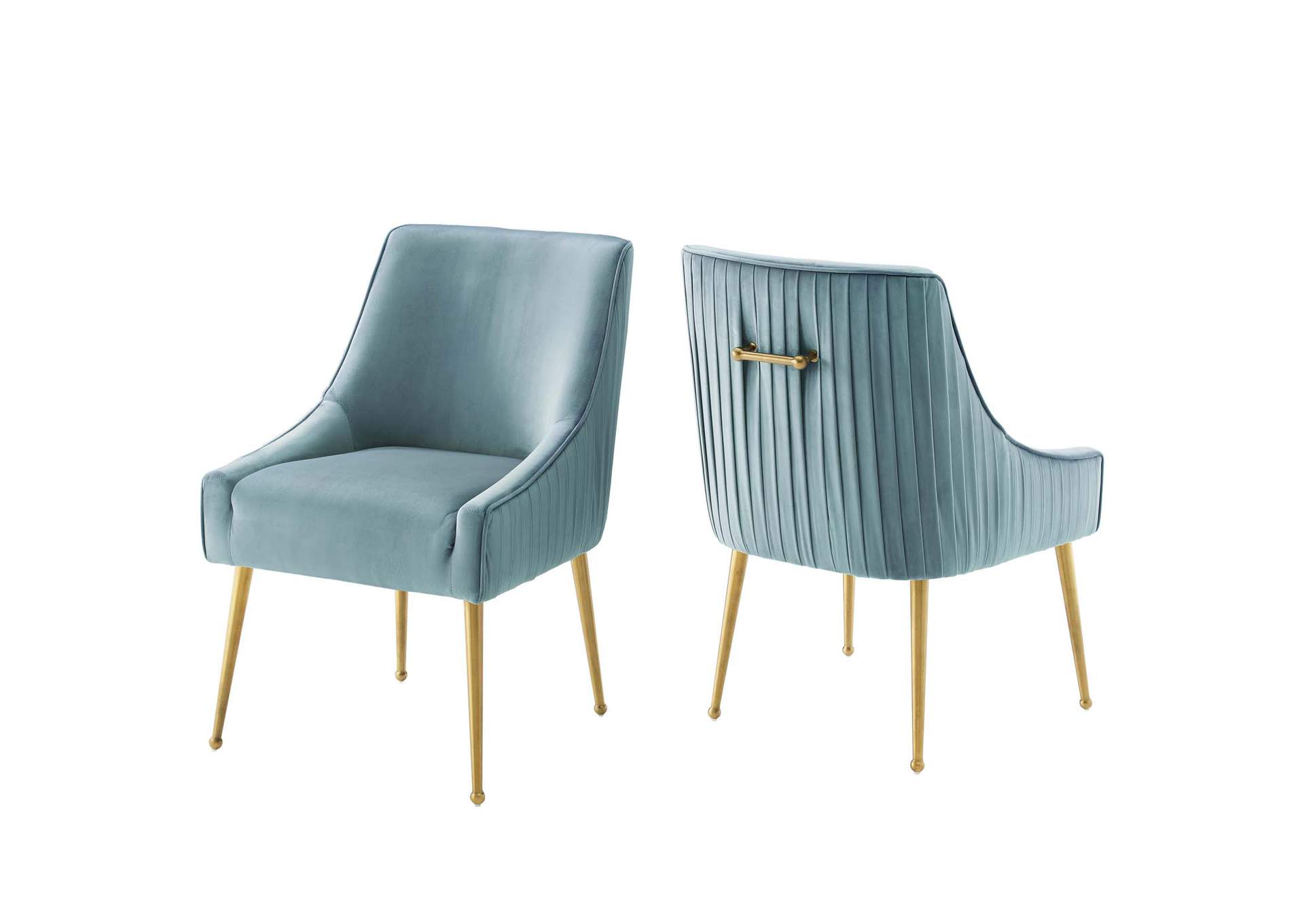 Discern Pleated Back Upholstered Performance Velvet Dining Chair Set Of 2 By Modway image 1