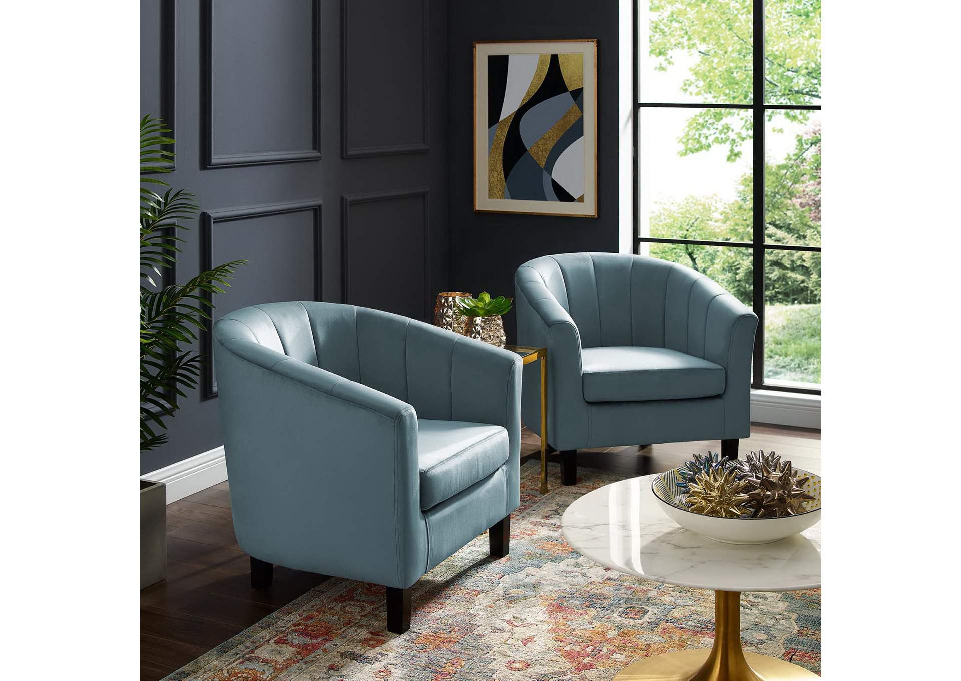 Prospect Channel Tufted Performance Velvet Armchair Set Of 2 image 5