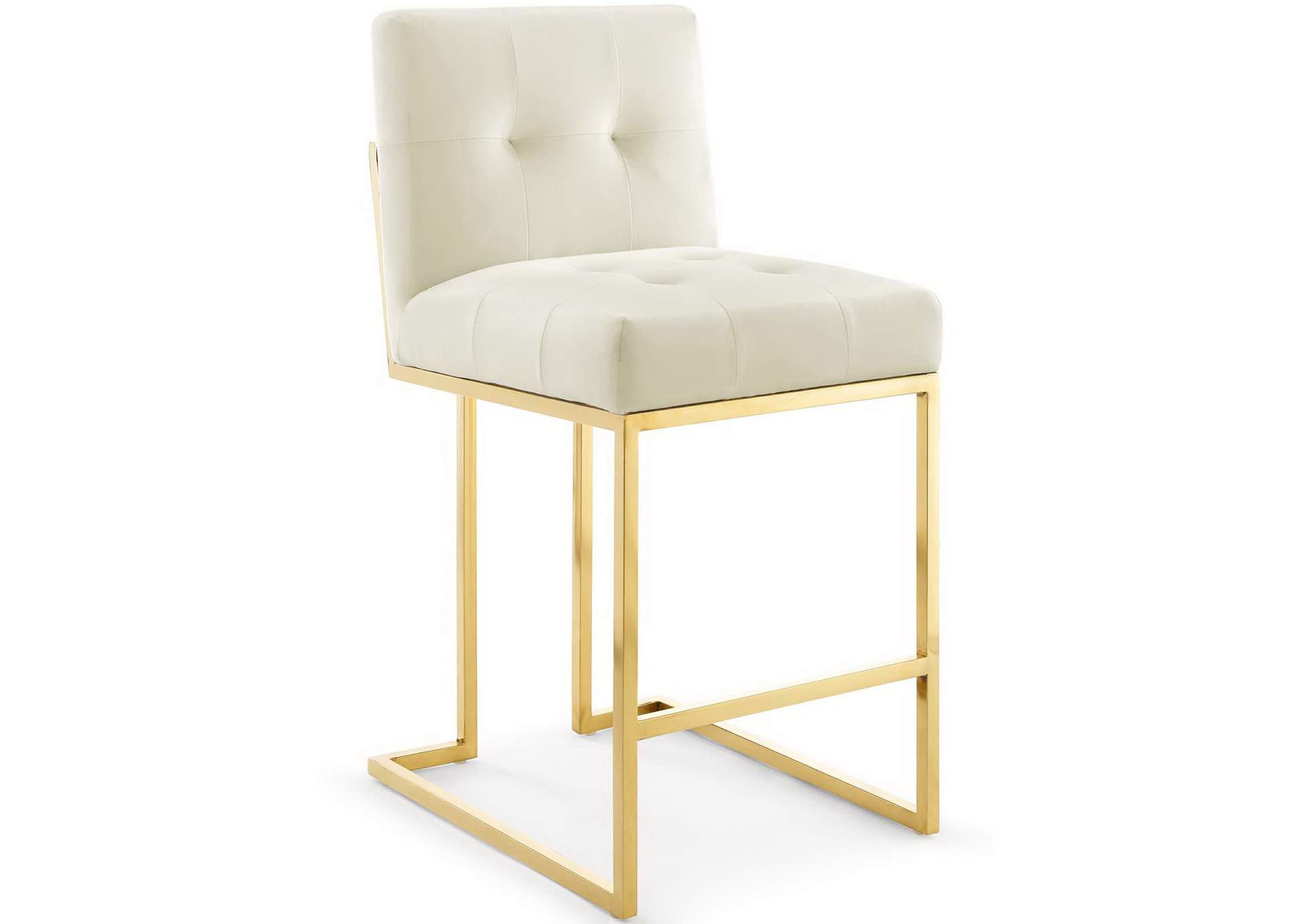 Privy Gold Stainless Steel Performance Velvet Counter Stool Set Of 2 image 3
