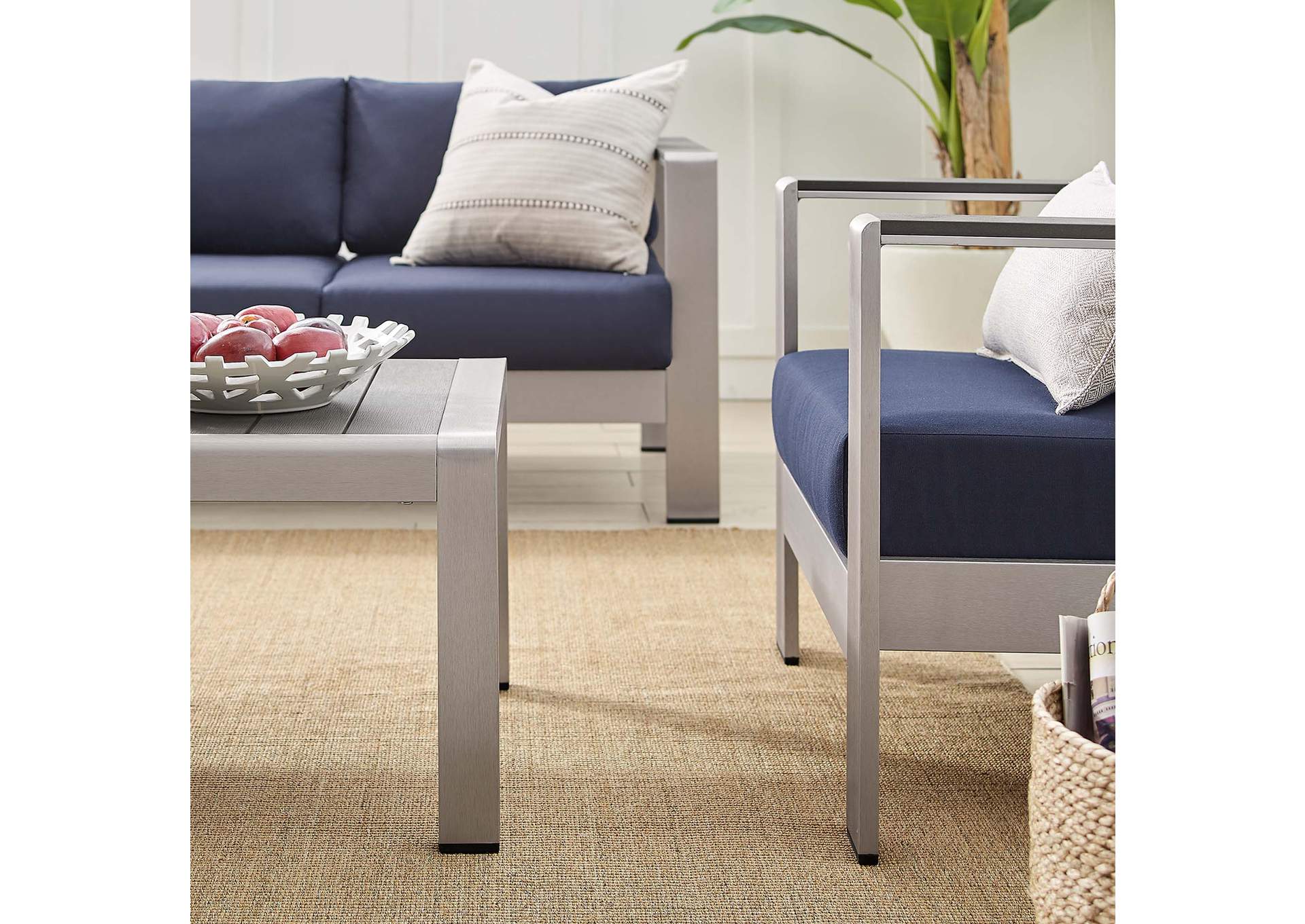 Shore Sunbrella® Fabric Outdoor Patio Aluminum 4 Piece Set