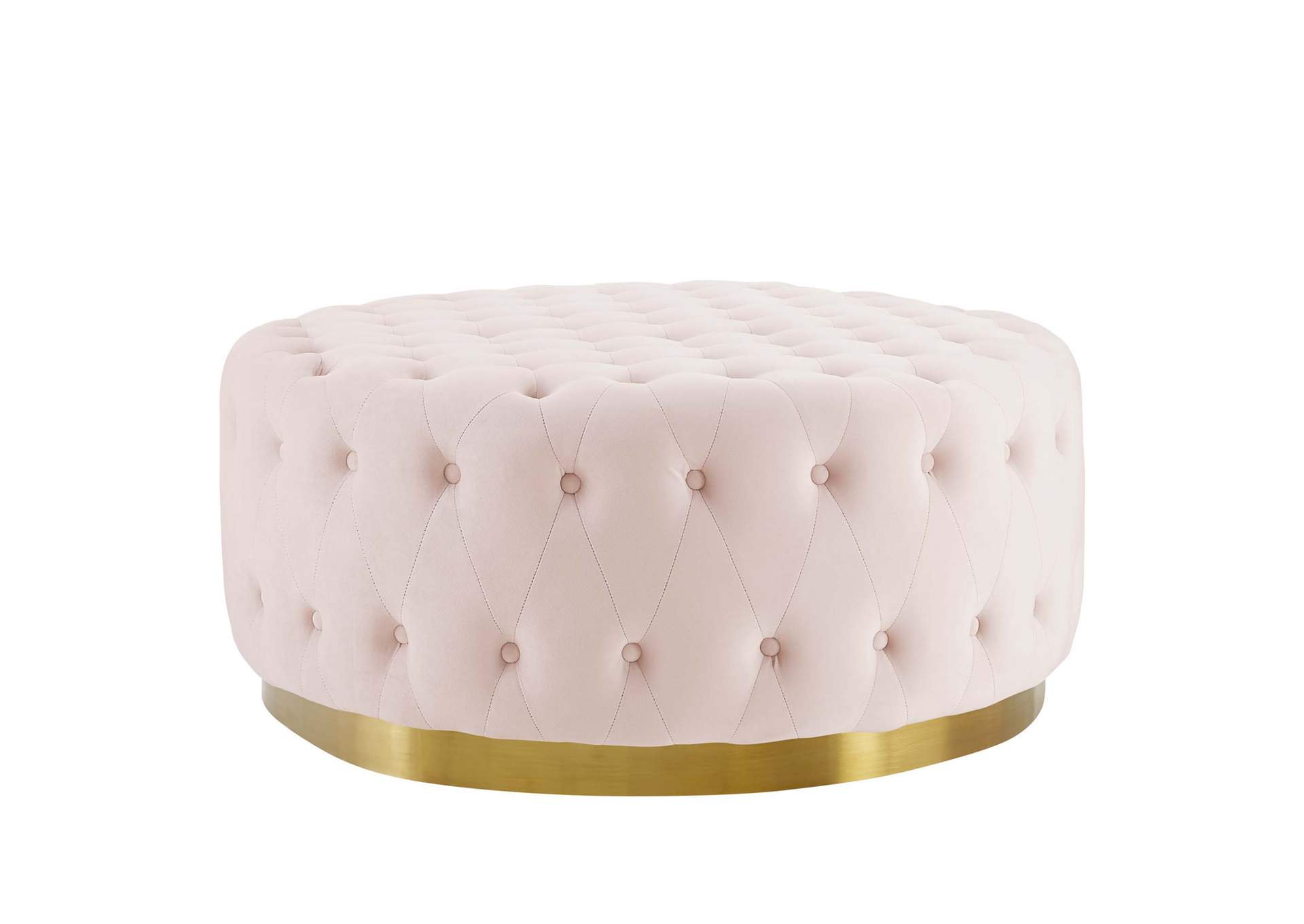 Ensconce Tufted Performance Velvet Round Ottoman image 3