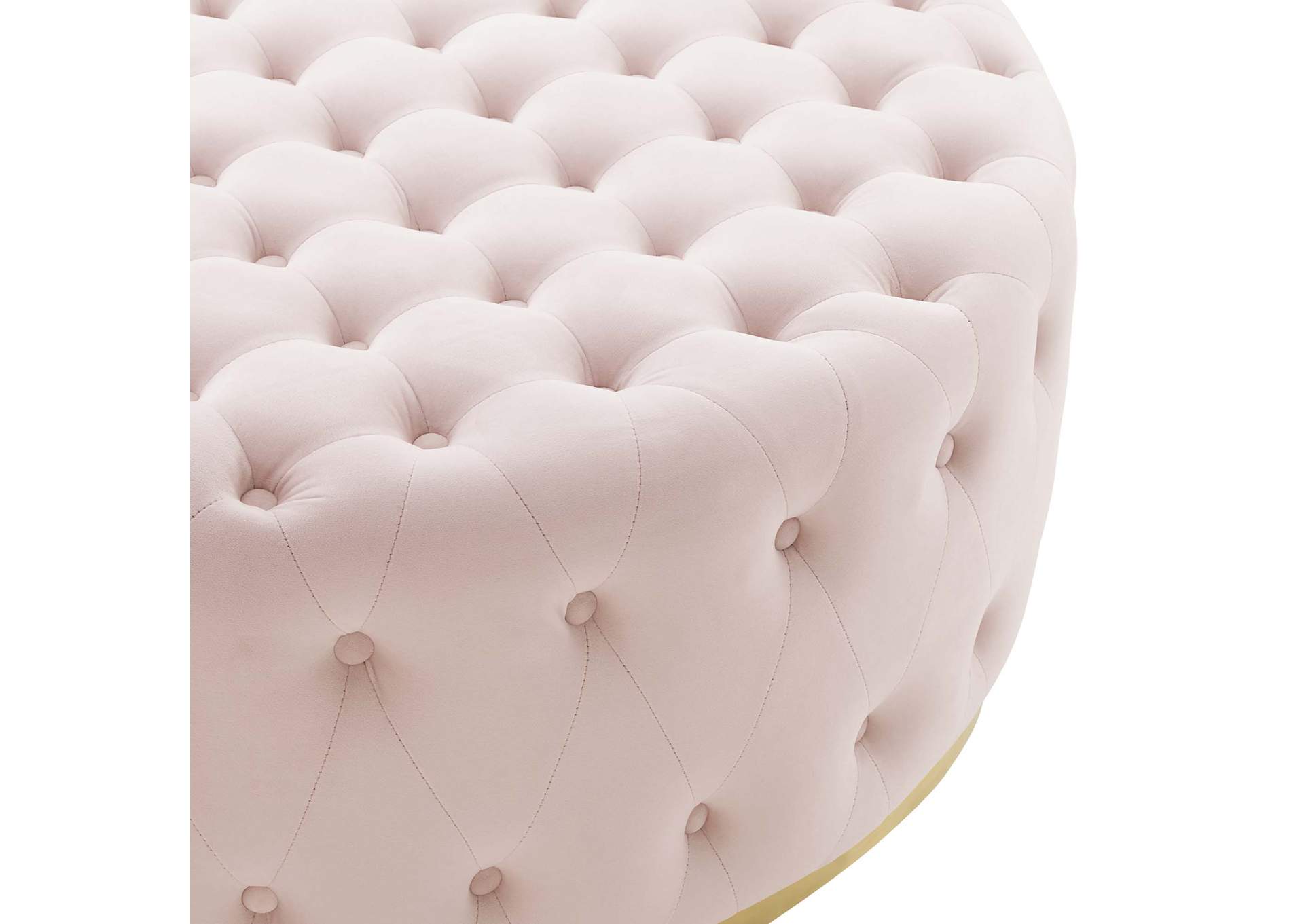 Ensconce Tufted Performance Velvet Round Ottoman image 5