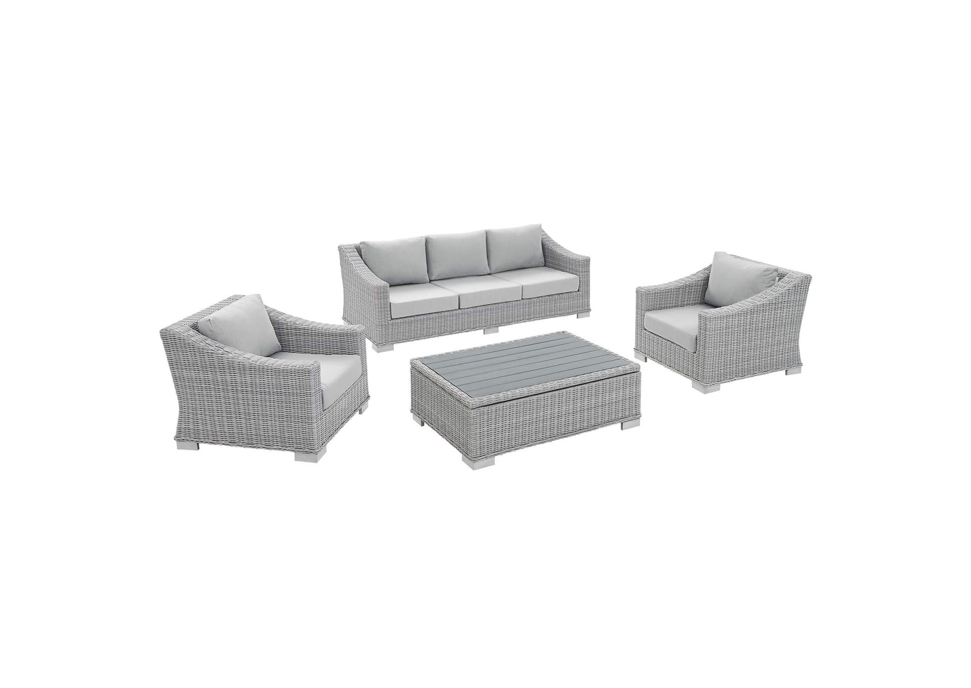 Conway 4-Piece Sunbrella® Outdoor Patio Wicker Rattan Furniture Set By Modway