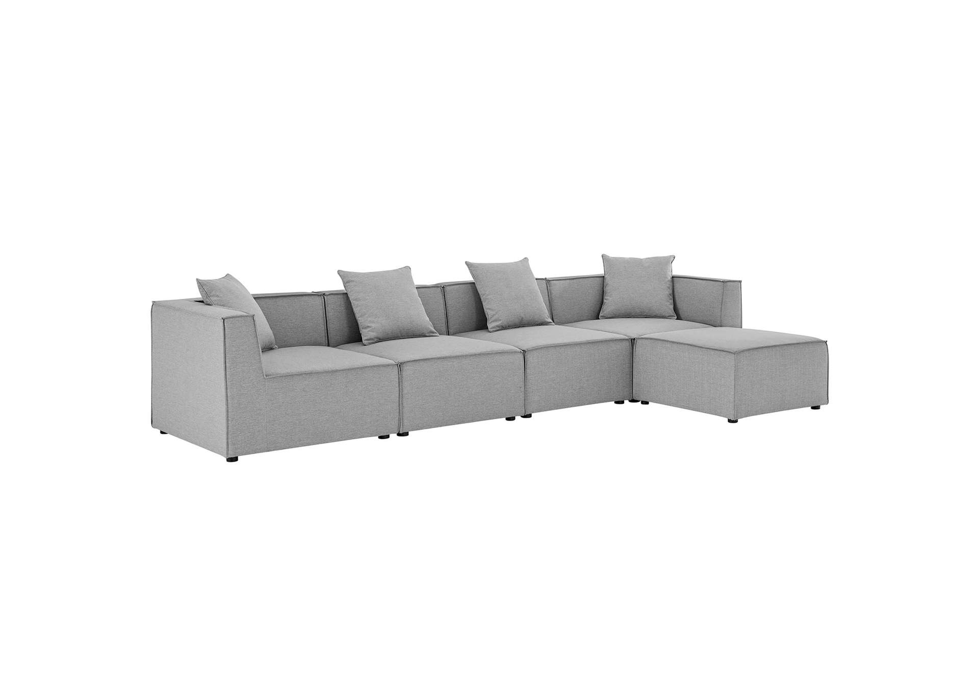 Saybrook 5 Piece Outdoor Patio Upholstered Sectional Sofa By Modway