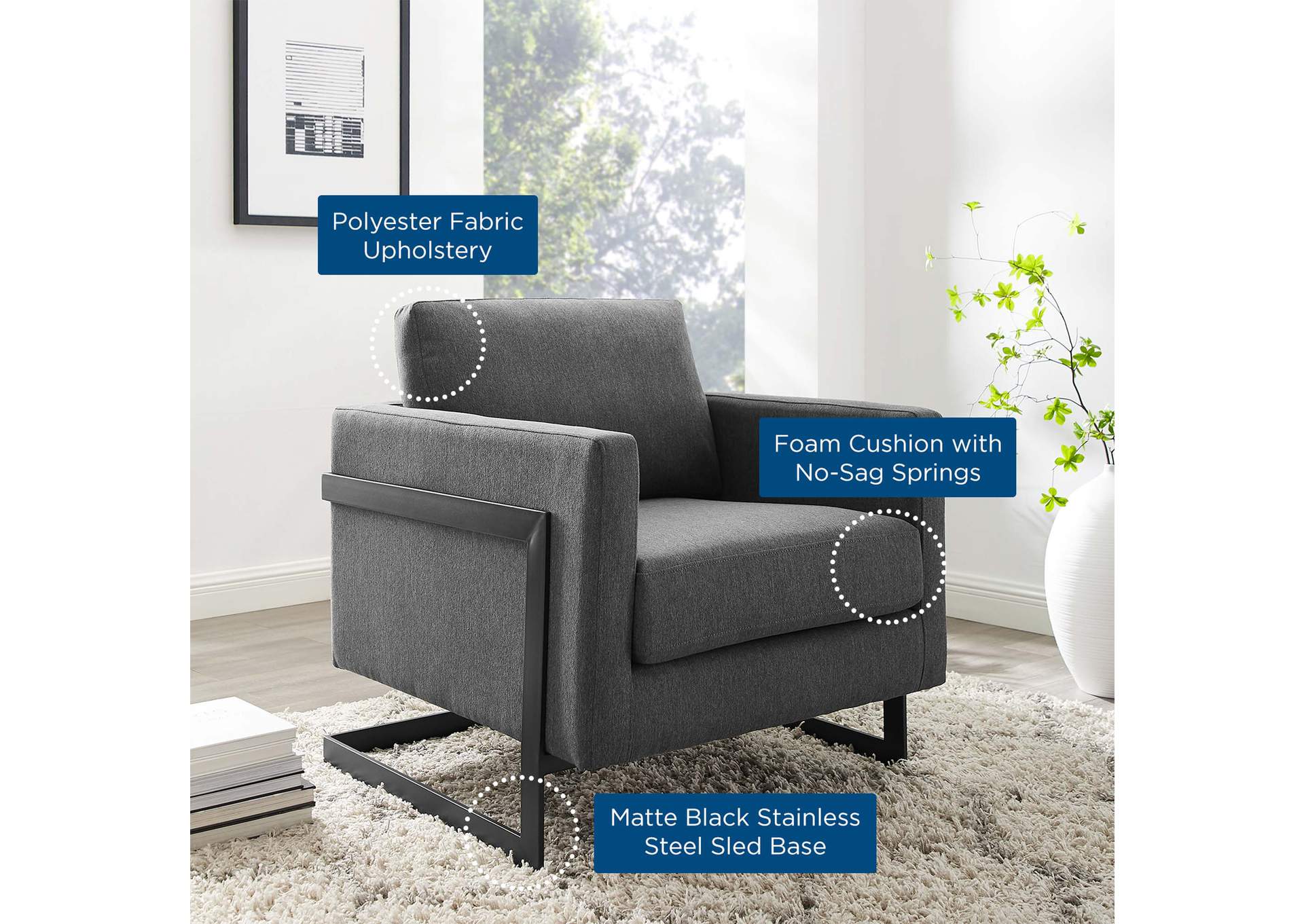 Posse Upholstered Fabric Accent Chair