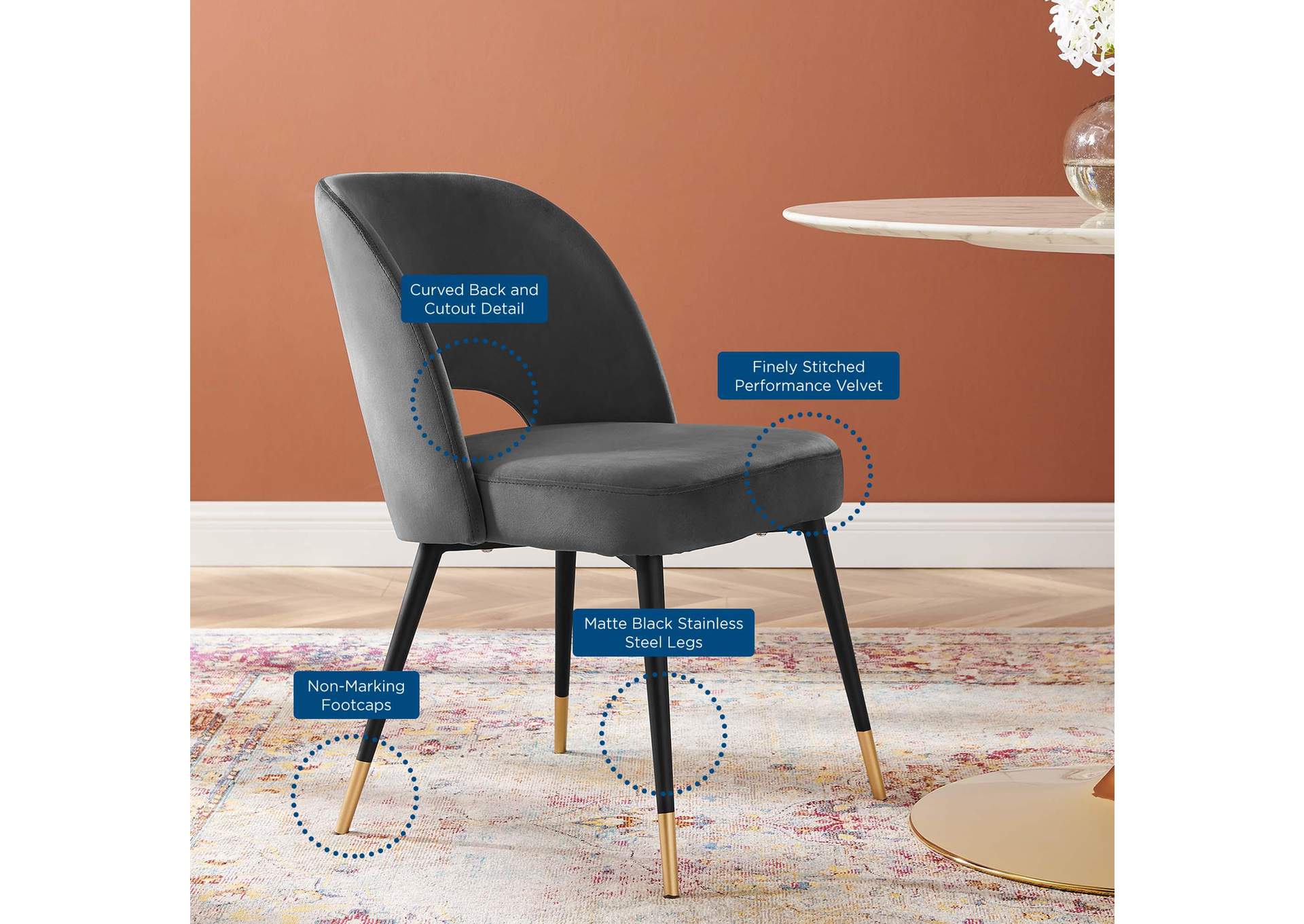 Rouse Performance Velvet Dining Side Chairs - Set Of 2 image 6