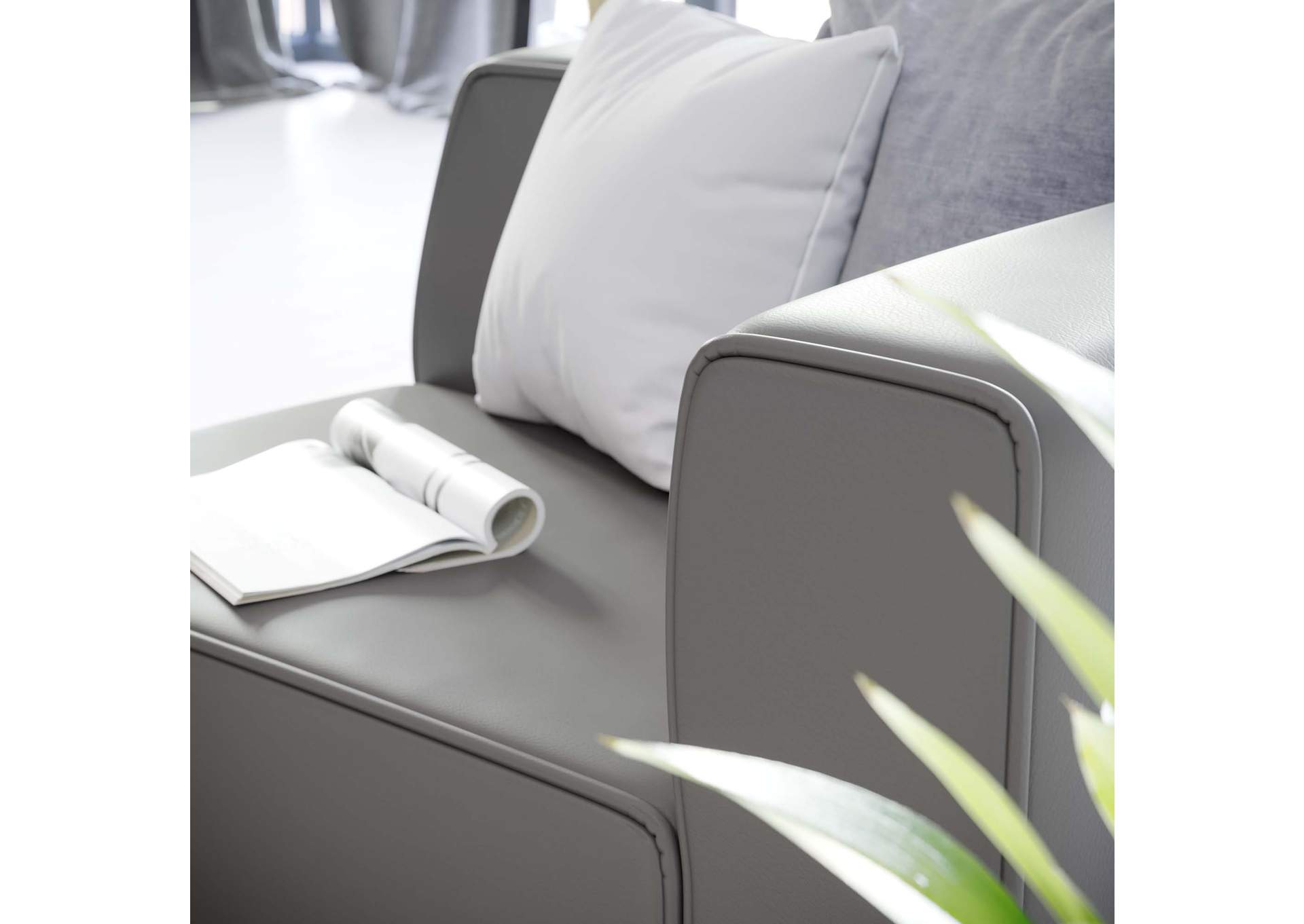 Mingle Vegan Leather Right-Arm Chair image 6