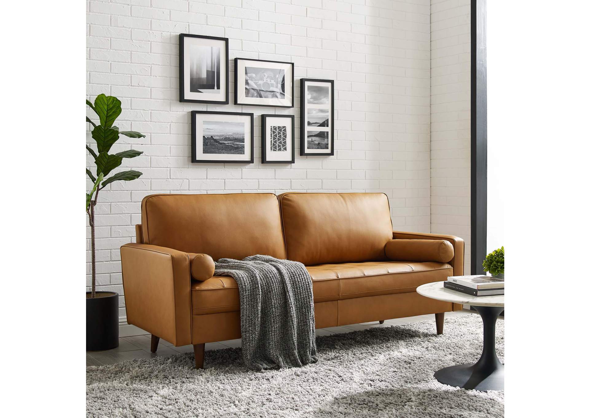 Valour Leather Sofa By Modway image 9