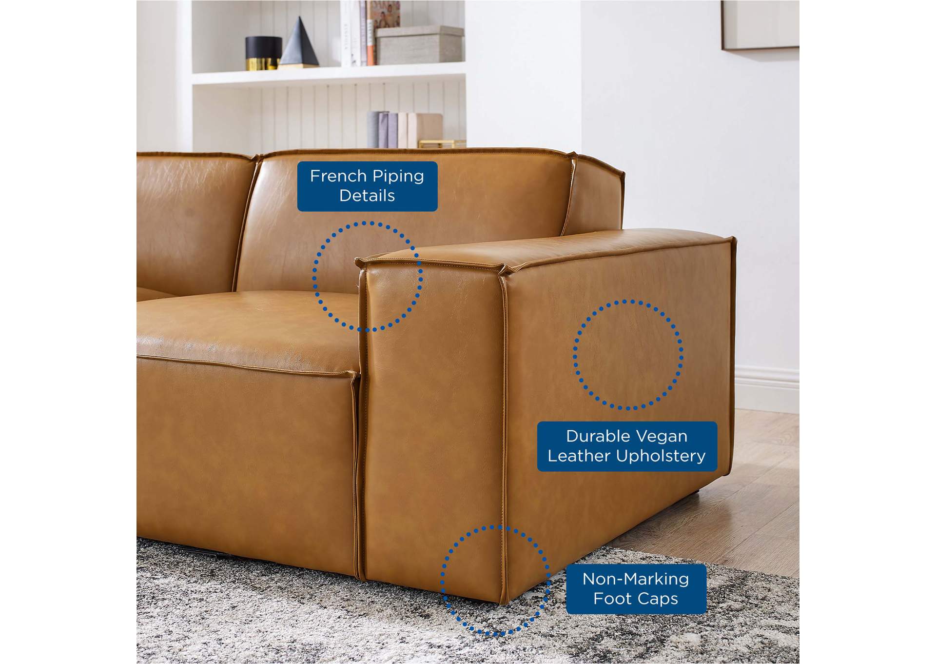 Restore 5 Piece Vegan Leather Sectional Sofa