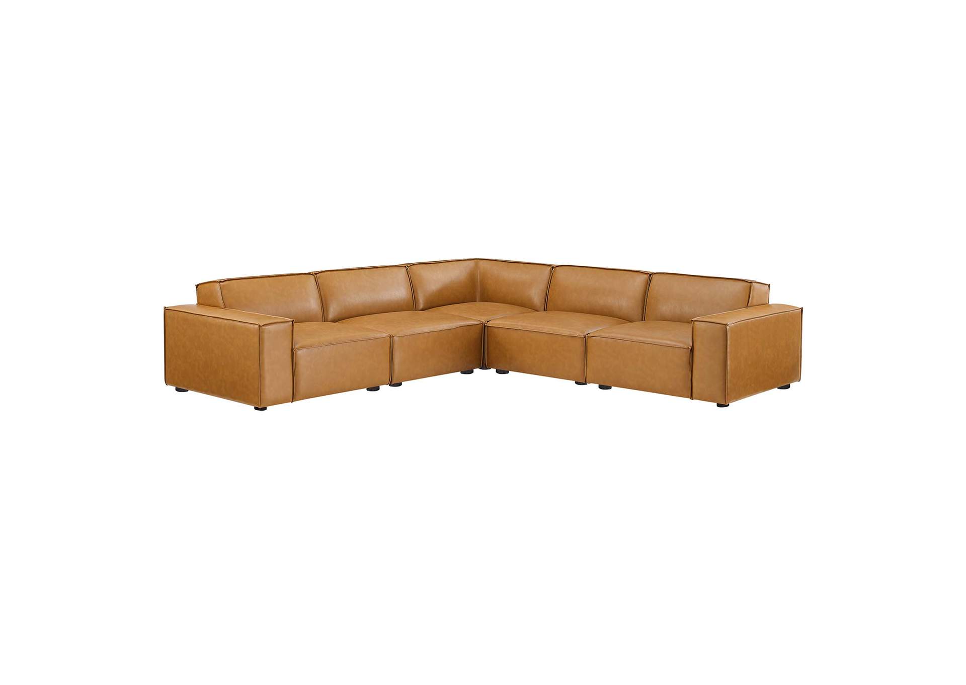 Restore 5 Piece Vegan Leather Sectional Sofa By Modway