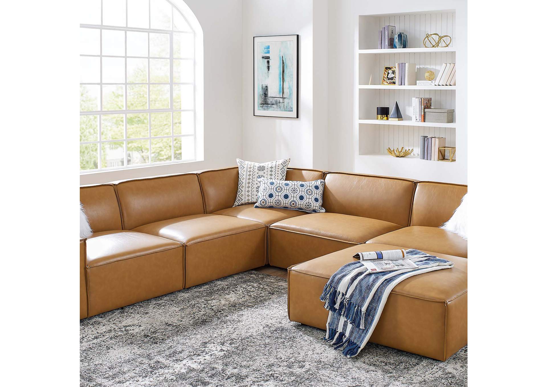 Restore 6-Piece Vegan Leather Sectional Sofa