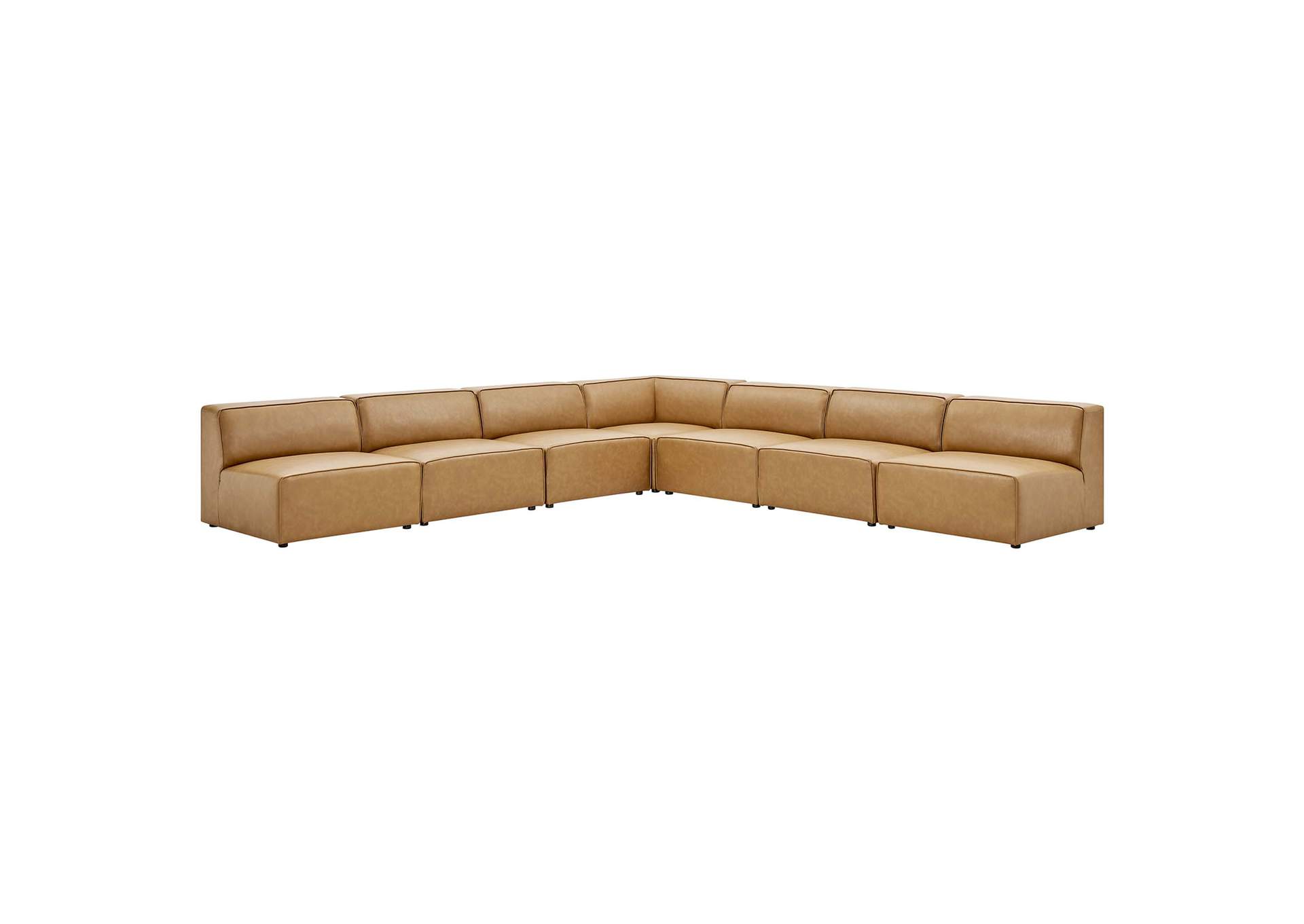 Mingle 7-Piece Vegan Leather Sectional Sofa By Modway
