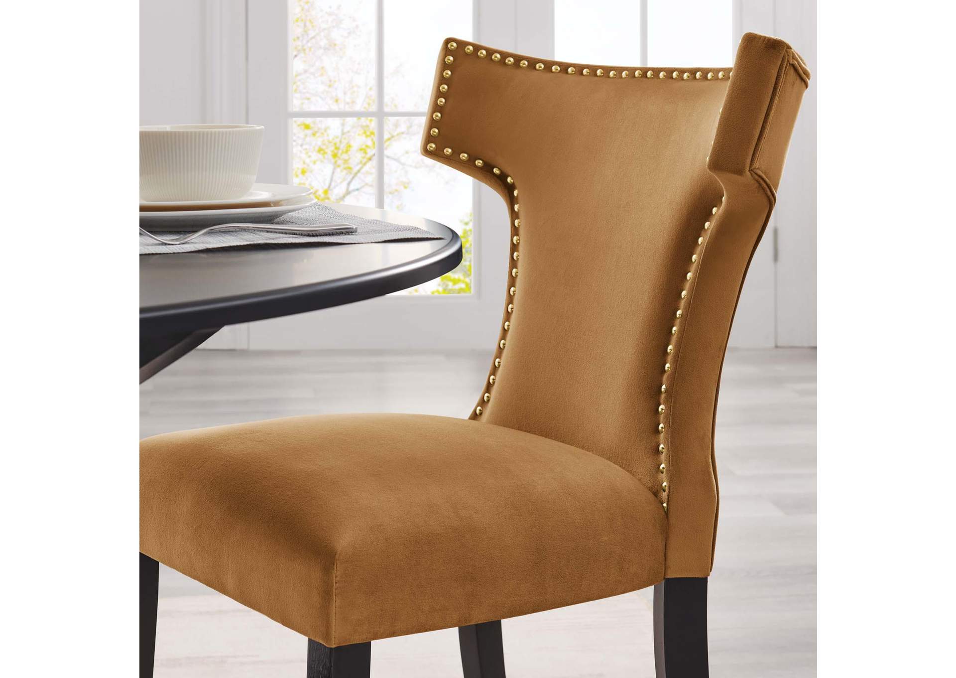 Curve Performance Velvet Dining Chairs Set Of 2 By Modway image 11